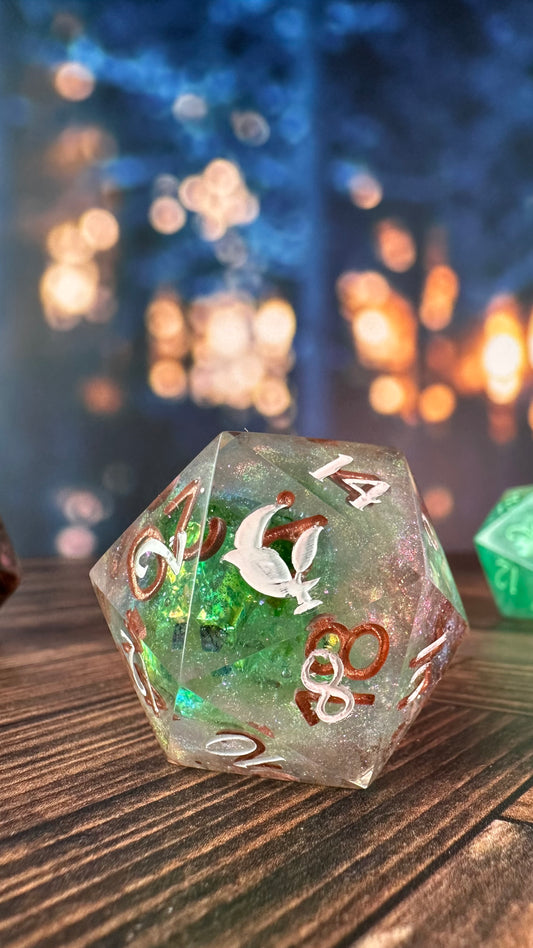 The River Queen’s 40 MM Logo d20 Chonk