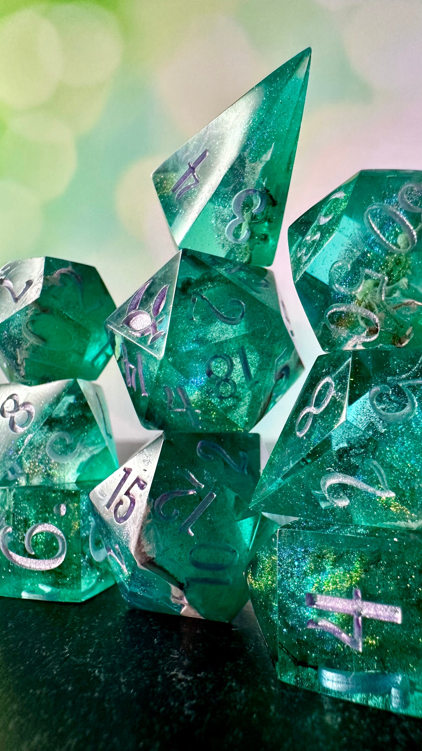 Taurus Season- 8 piece polyhedral dice set