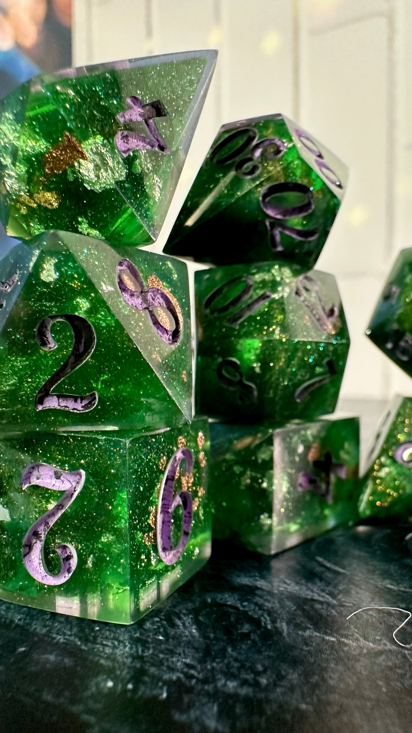 Elphie at the Ozdust - 8 piece polyhedral dice set (Large)