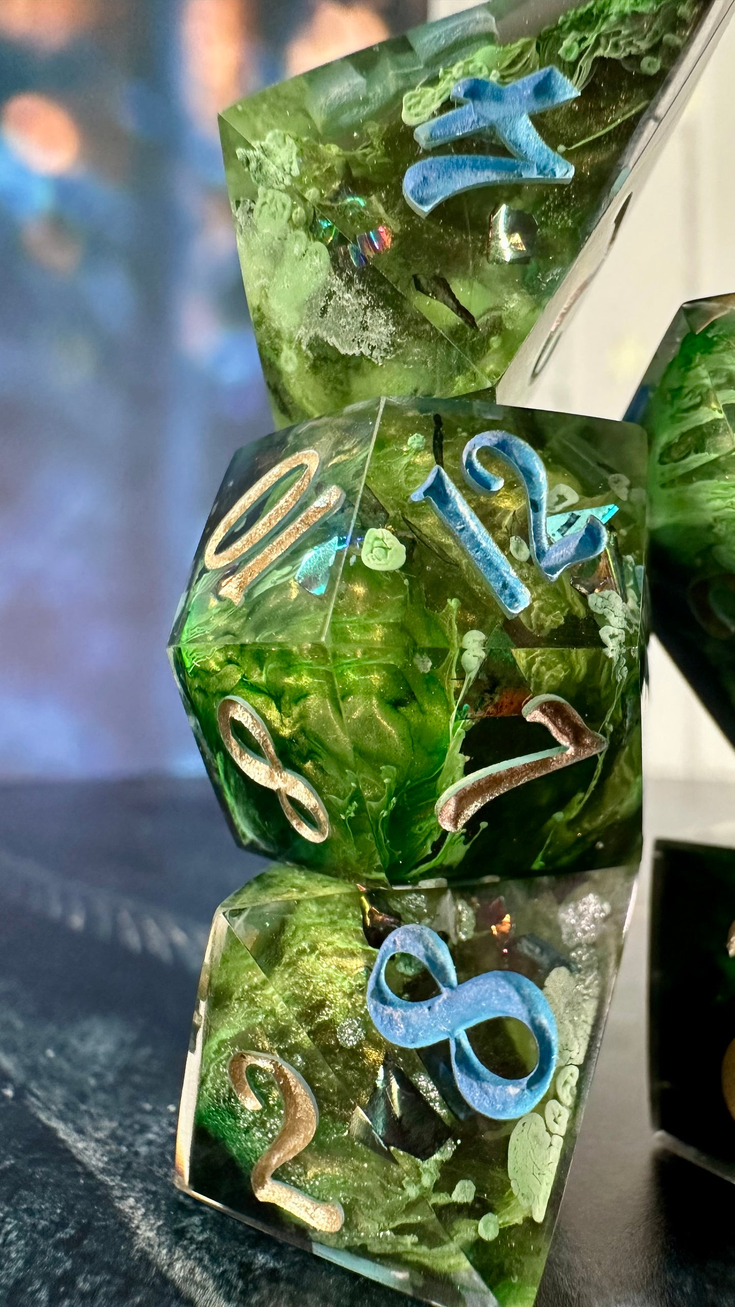 The Wizard and I-8 piece polyhedral dice set (Large) Pobody's Nerfect
