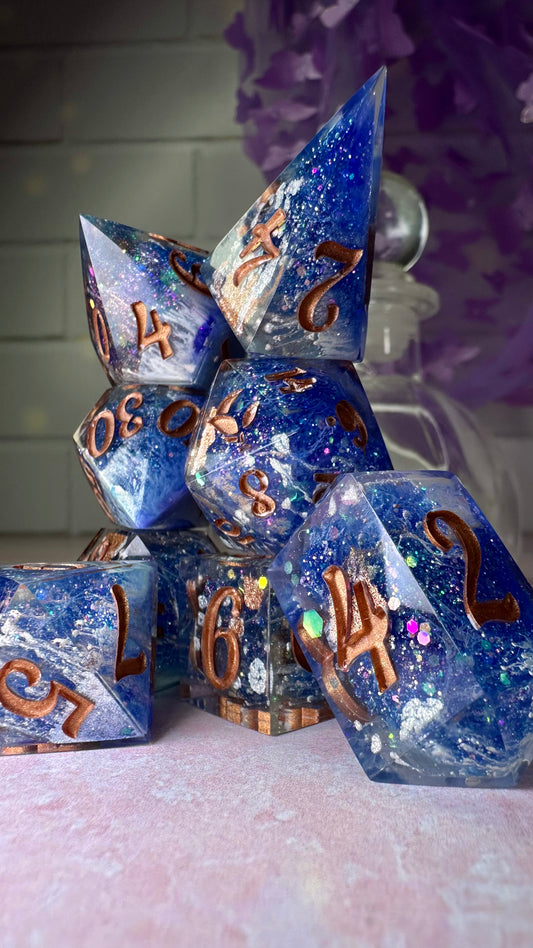 The Real Colin Bridgerton -8 piece polyhedral dice set (Large) (Beta) Pobody's Nerfect