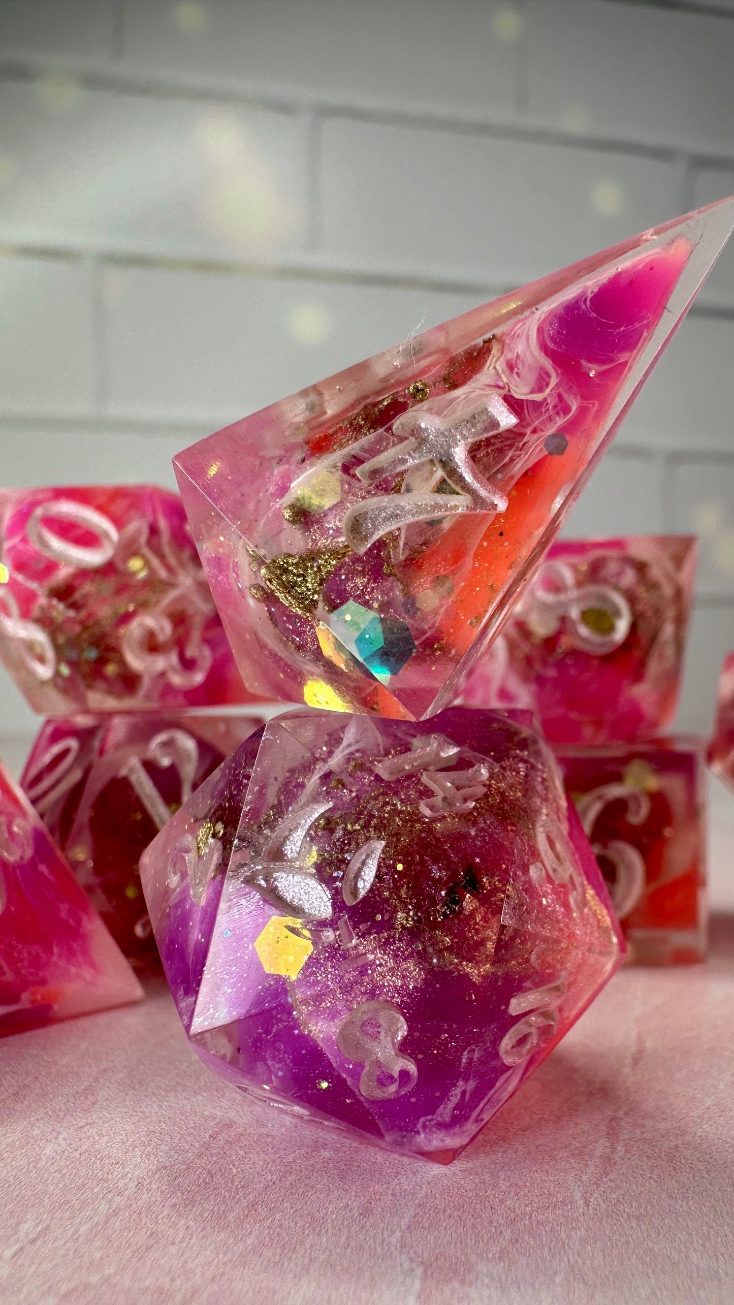 Lesbian Pride 2025-8 piece polyhedral dice set (Large)