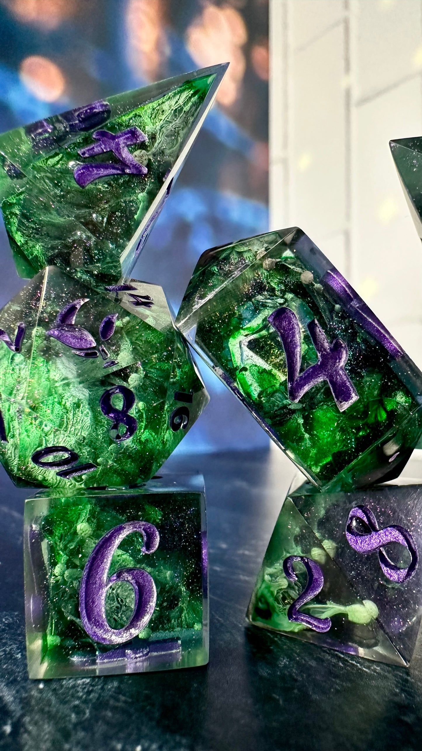 “Yes, I’ve always been green” - 8 piece polyhedral dice set (Large)