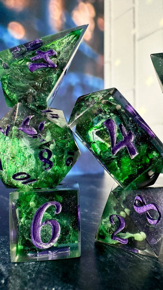 “Yes, I’ve always been green” - 8 piece polyhedral dice set (Large)