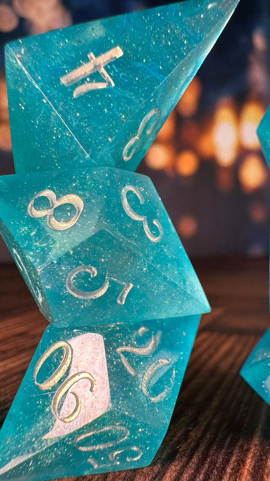 Many Waters- 8 piece polyhedral dice set