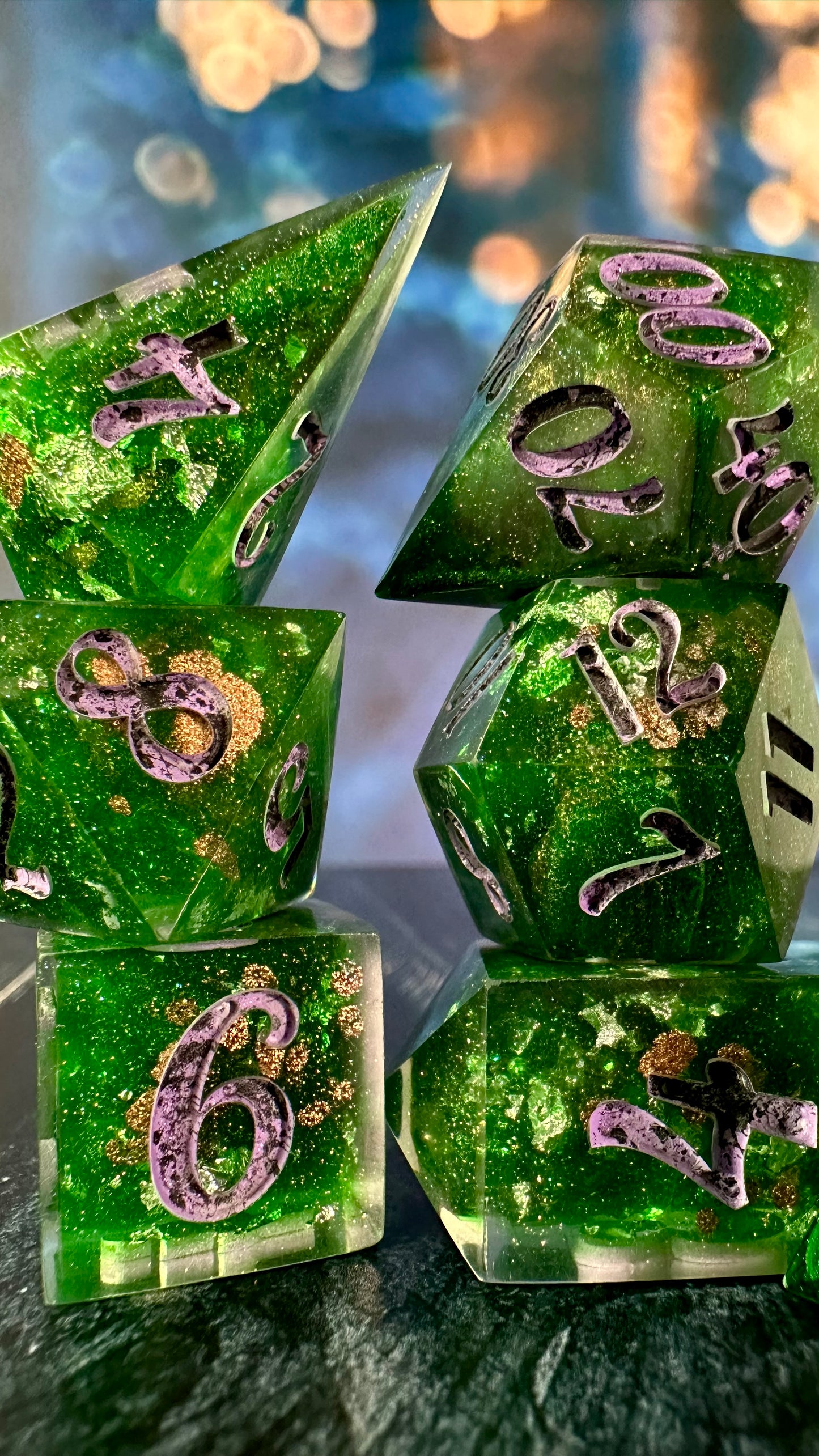 Elphie at the Ozdust - 8 piece polyhedral dice set (Large)
