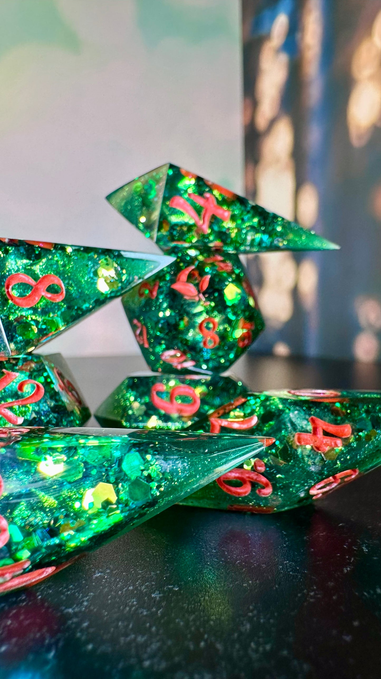 Viper Queen Geode - 8 piece polyhedral dice set- (Pointy Bois)- Pobody’s Nerfect