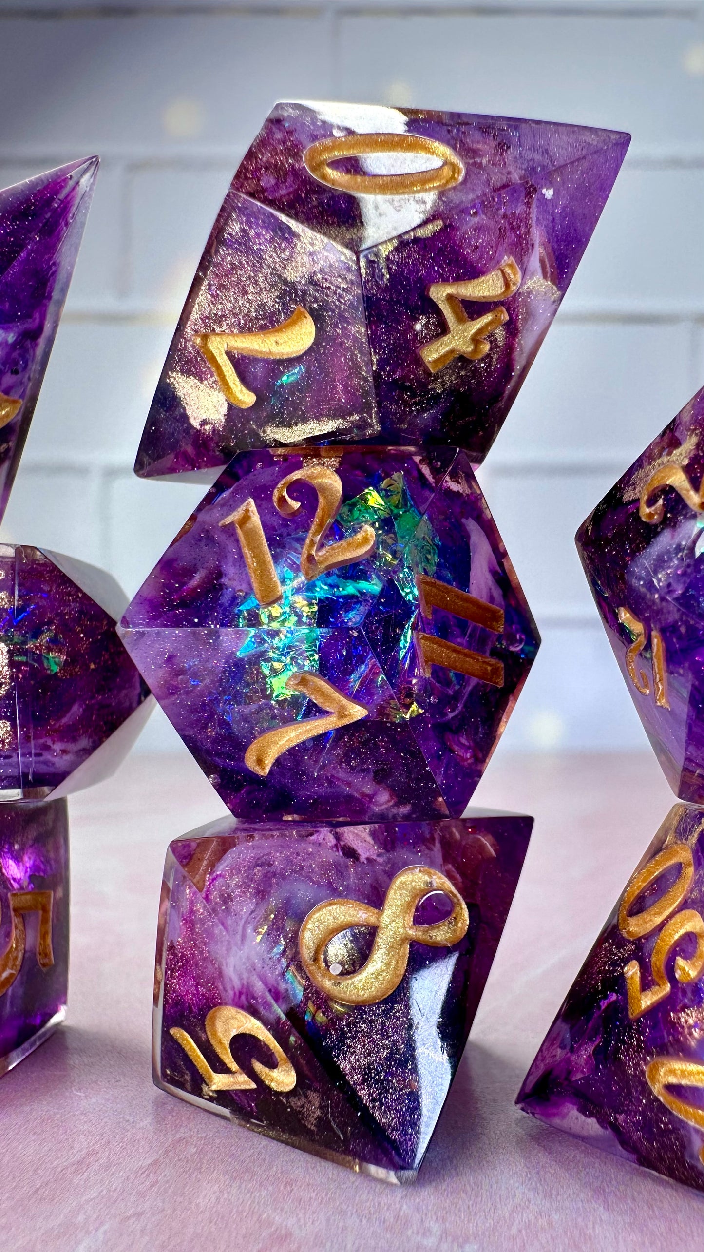 Niko Goldeneye -Pobody’s Nerfect 8 piece polyhedral dice set (Large)