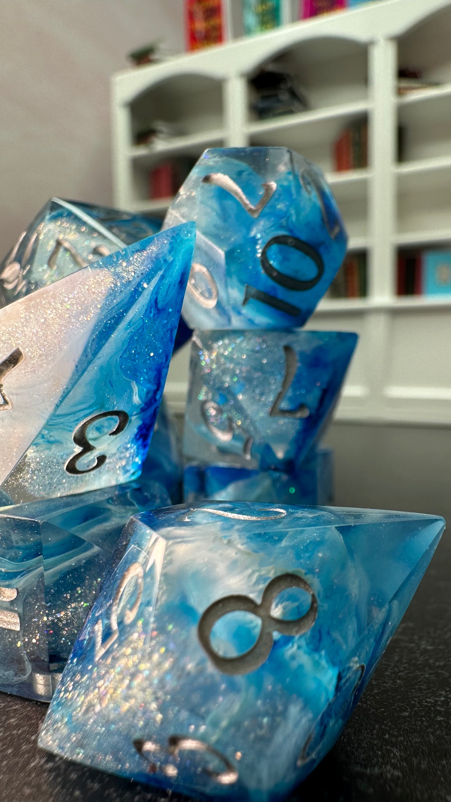 Elaine's Hope- 8 piece polyhedral dice set-Pobody's Nerfect