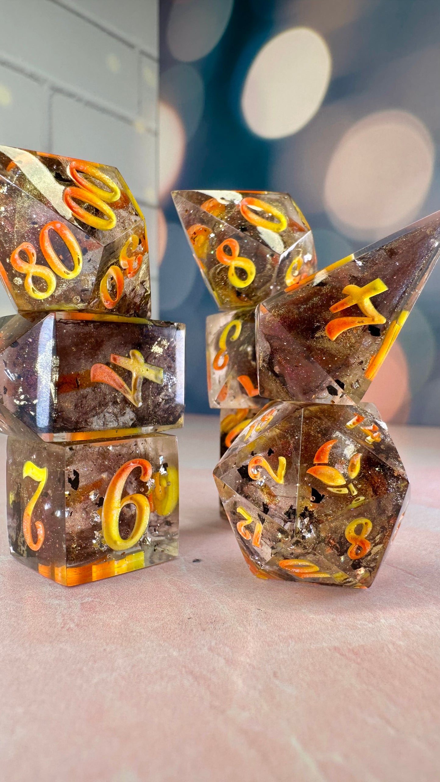 Mae Aniseya -Pobody’s Nerfect 8 piece polyhedral dice set (Large)