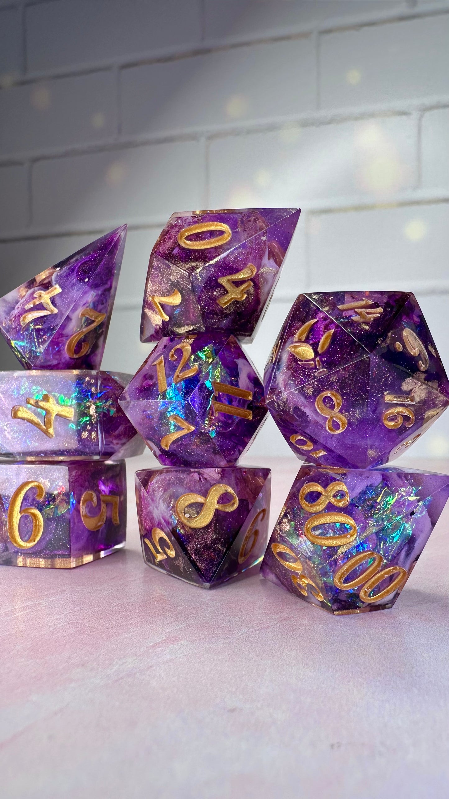 Niko Goldeneye -Pobody’s Nerfect 8 piece polyhedral dice set (Large)