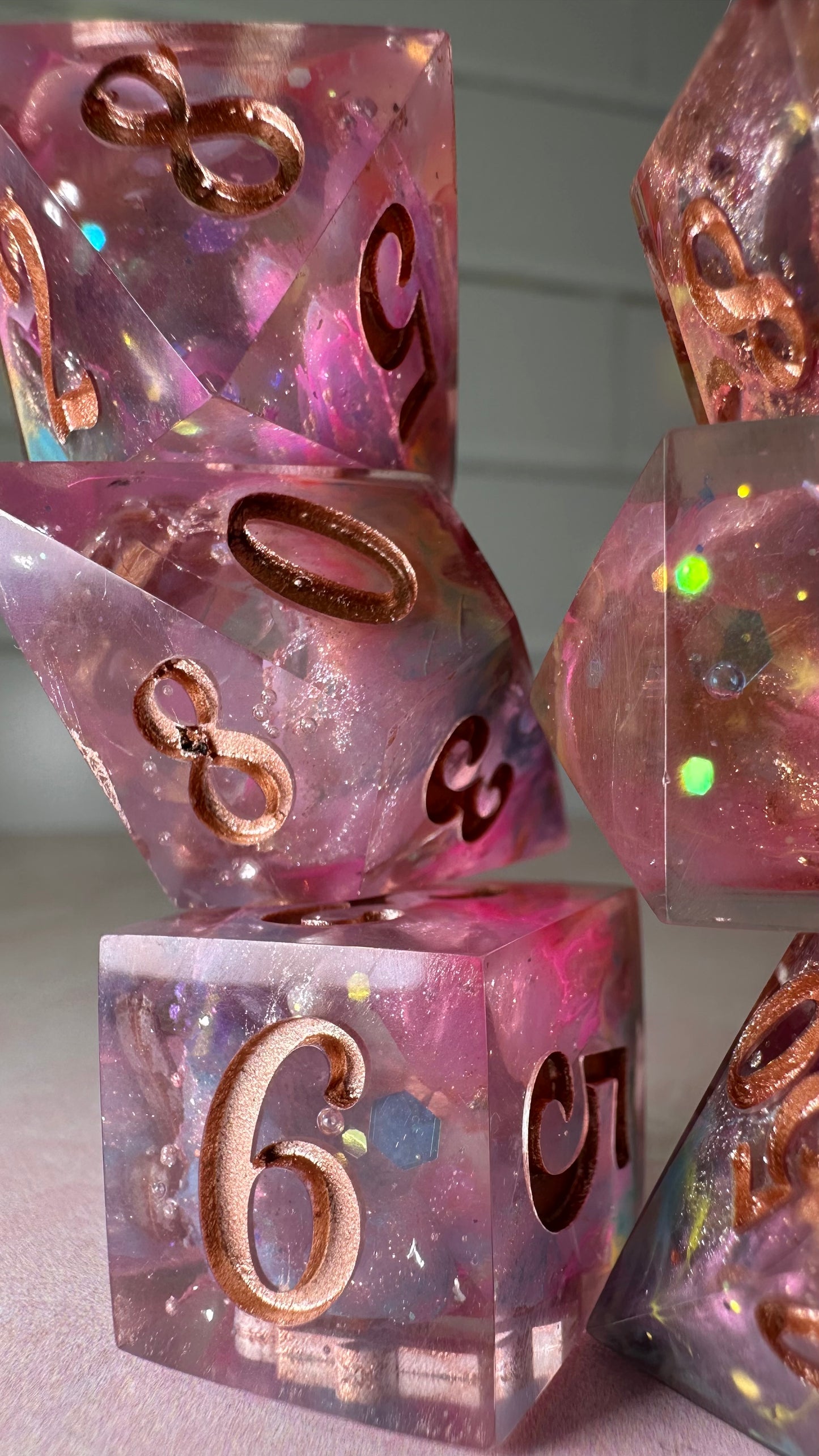 The Queen of Cups-8 piece polyhedral dice set (Large)
