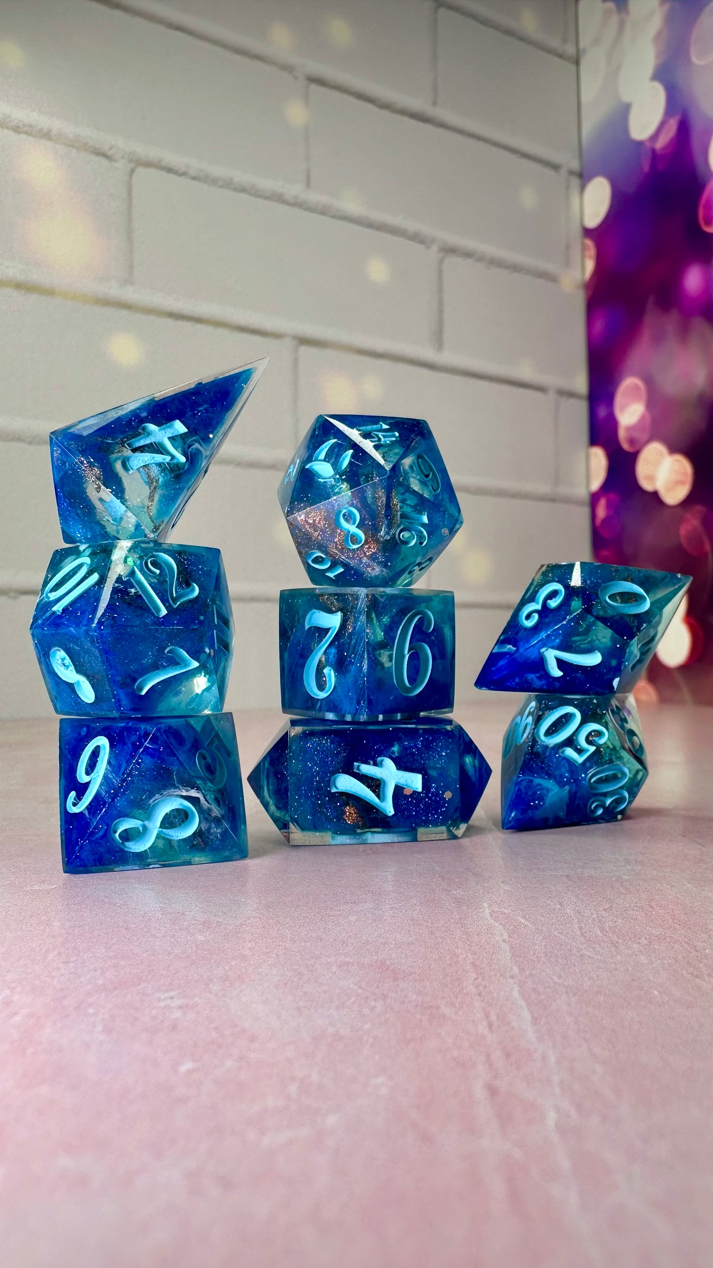 Coven True-Pobody’s Nerfect 8 piece polyhedral dice set (Large)