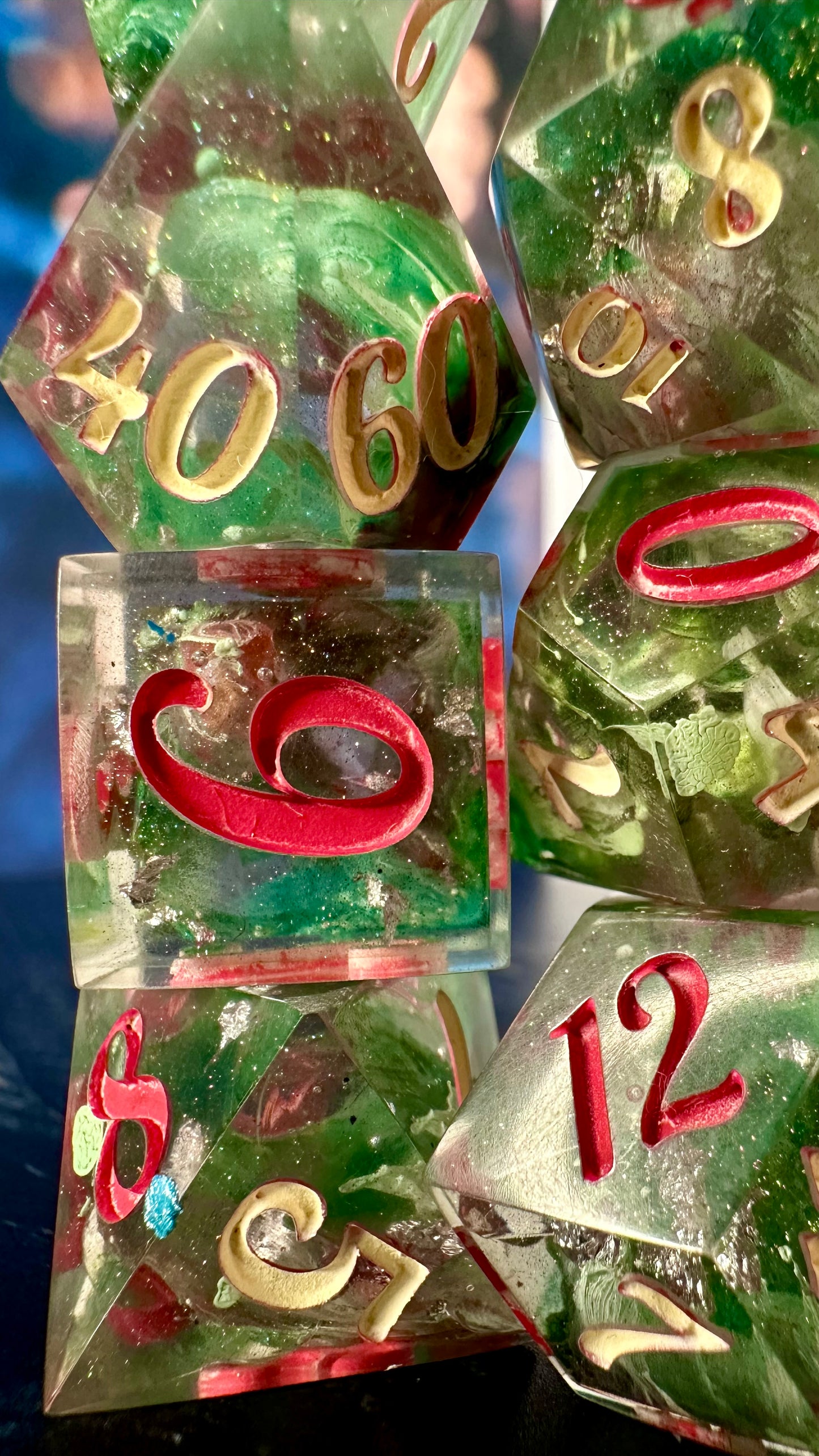 “Poppies are my favorite”- 8 piece polyhedral dice set (Large)