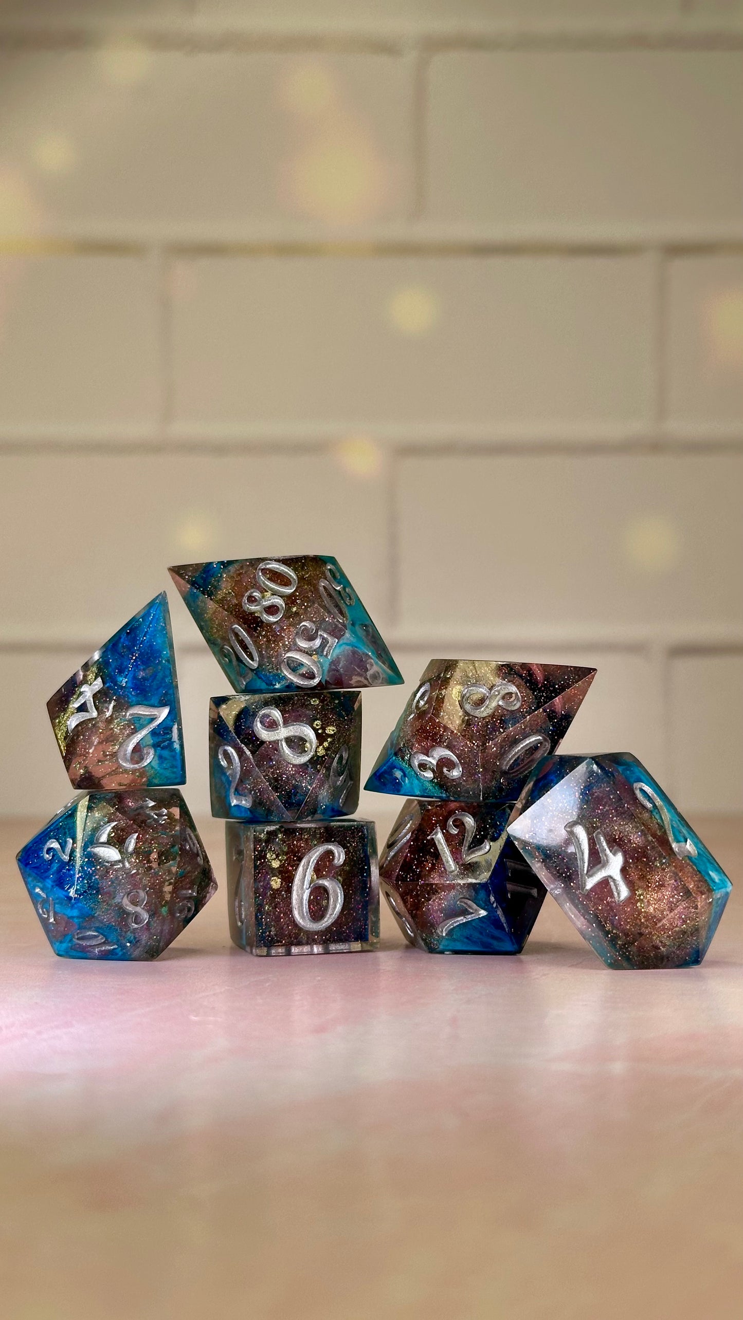 Duality- 8 piece polyhedral dice set (Large)