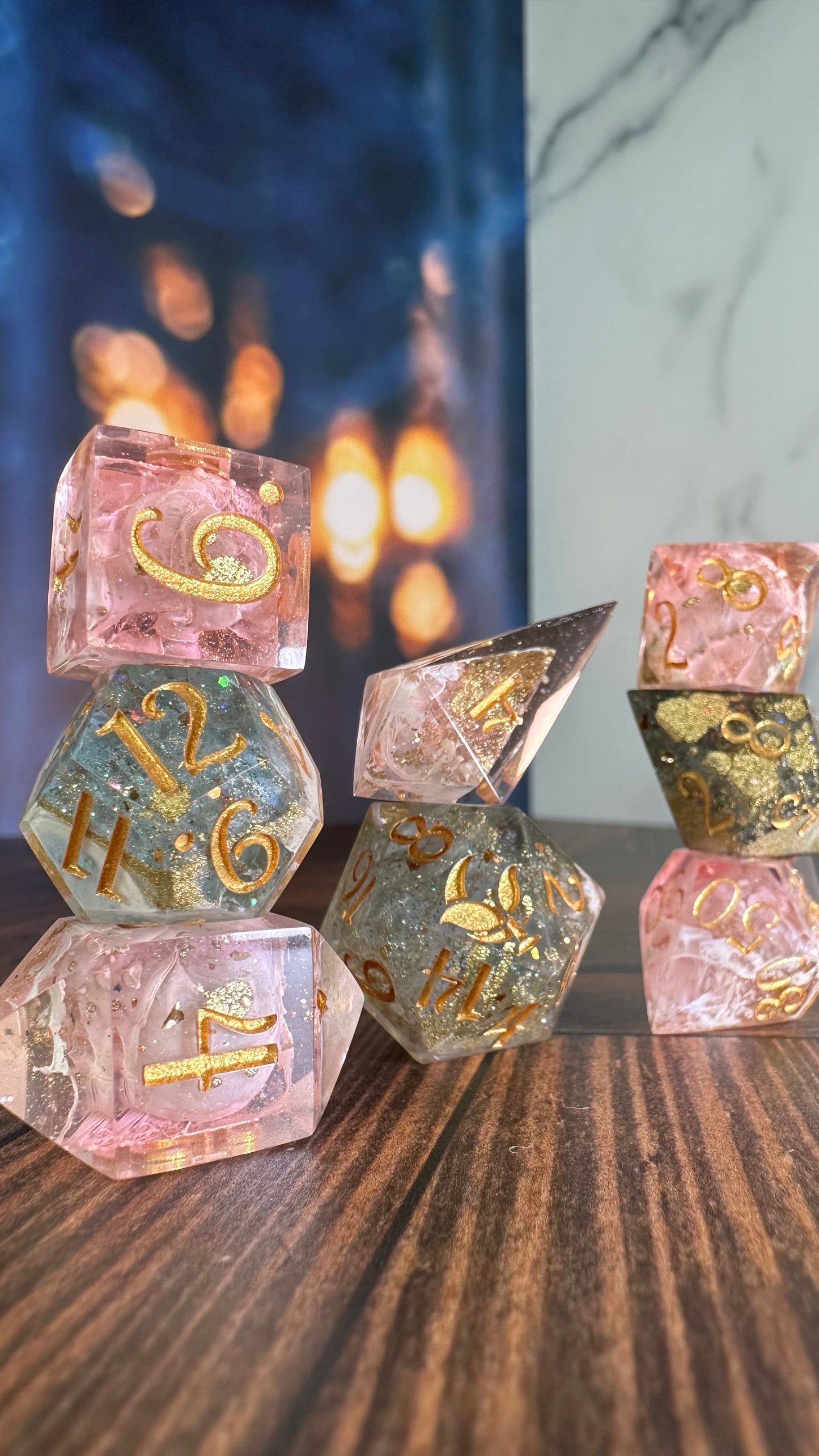 Juniper Andromeda- 8 piece polyhedral dice set