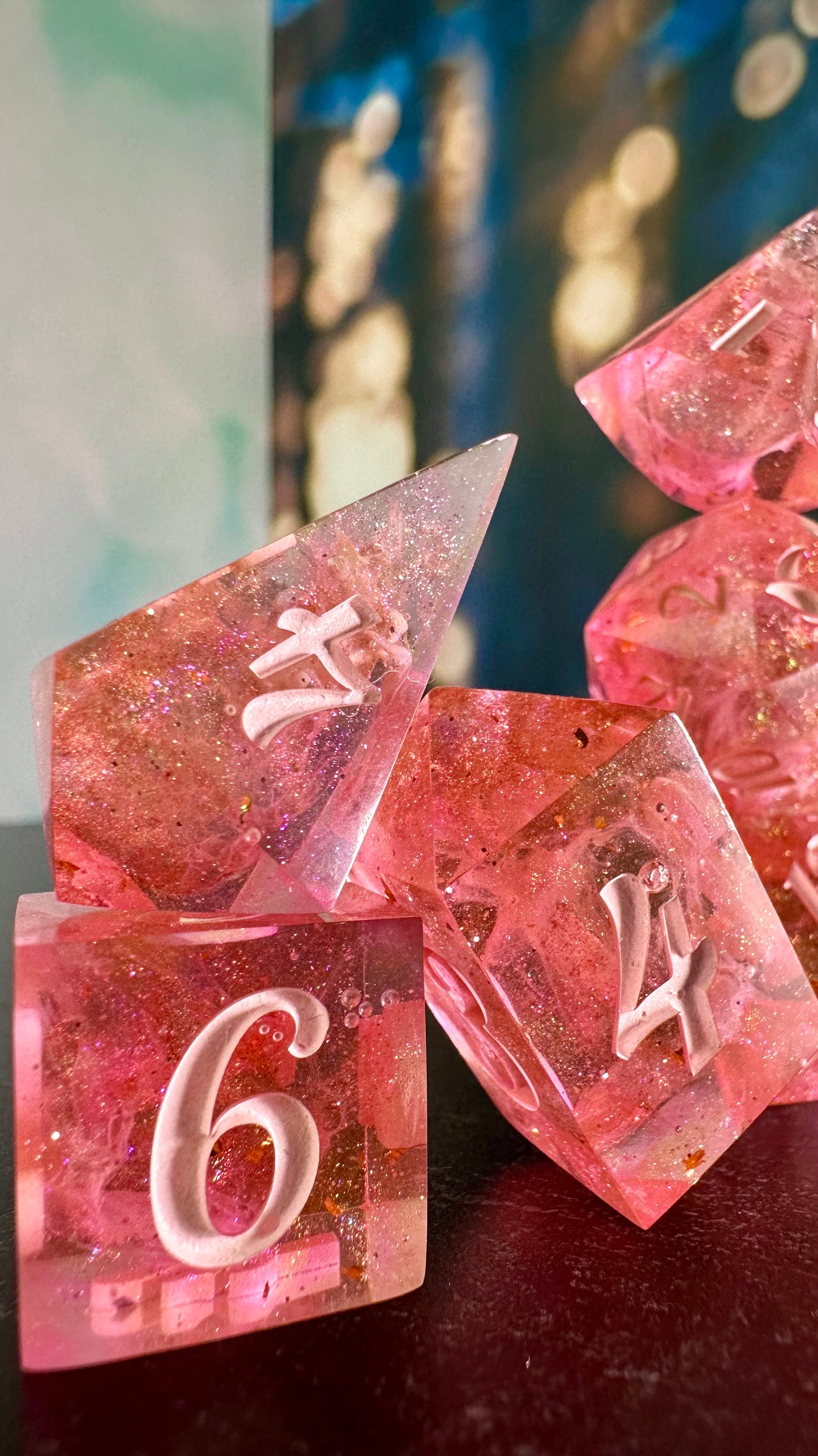 Pink Pony Club 9 piece polyhedral dice set (Large) (Beta) Pobody's Nerfect
