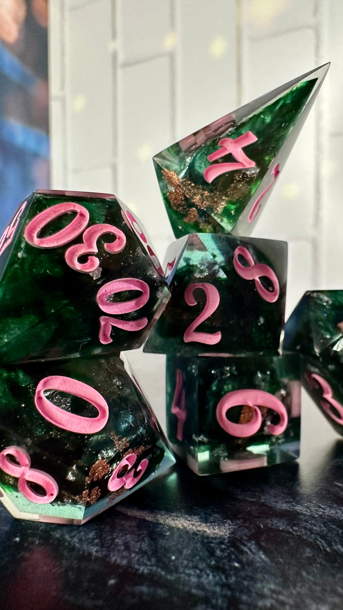 “Together we’re Unlimited”-8 piece polyhedral dice set (Large) Pobody's Nerfect