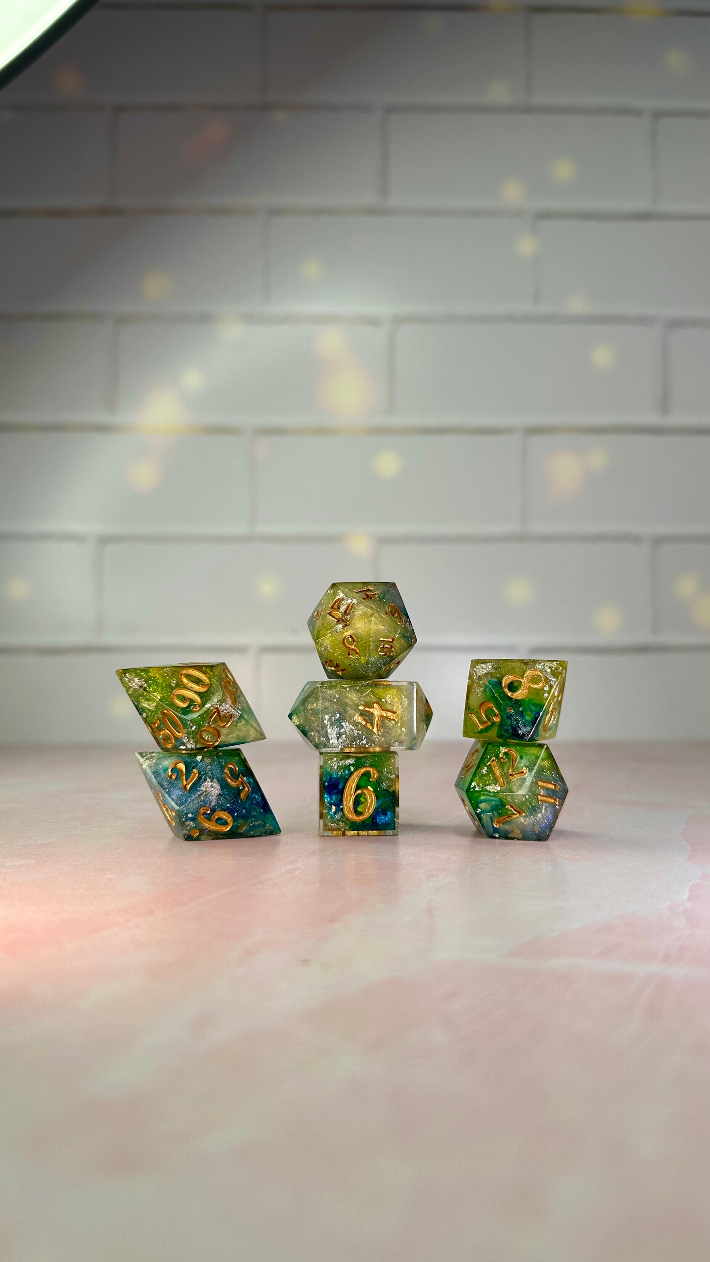 Mercurial Shadow Period-Pobody’s Nerfect 8 piece polyhedral dice set (Large)