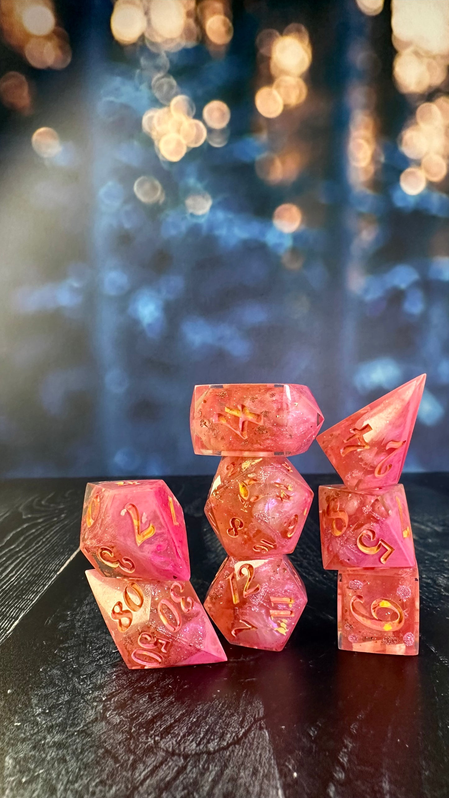 Galinda at the Ozdust- 8 piece polyhedral dice set (Large)