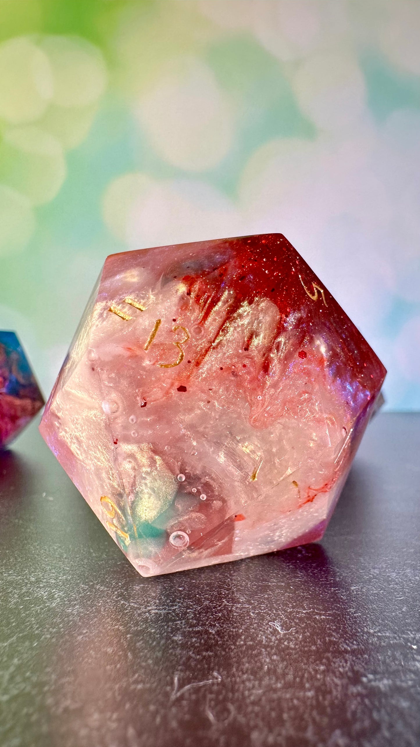 Strawberry and Cream Popsicle 60 MM Logo d20 Paperweight Chonk (Beta) Pobody's Nerfect (Copy)