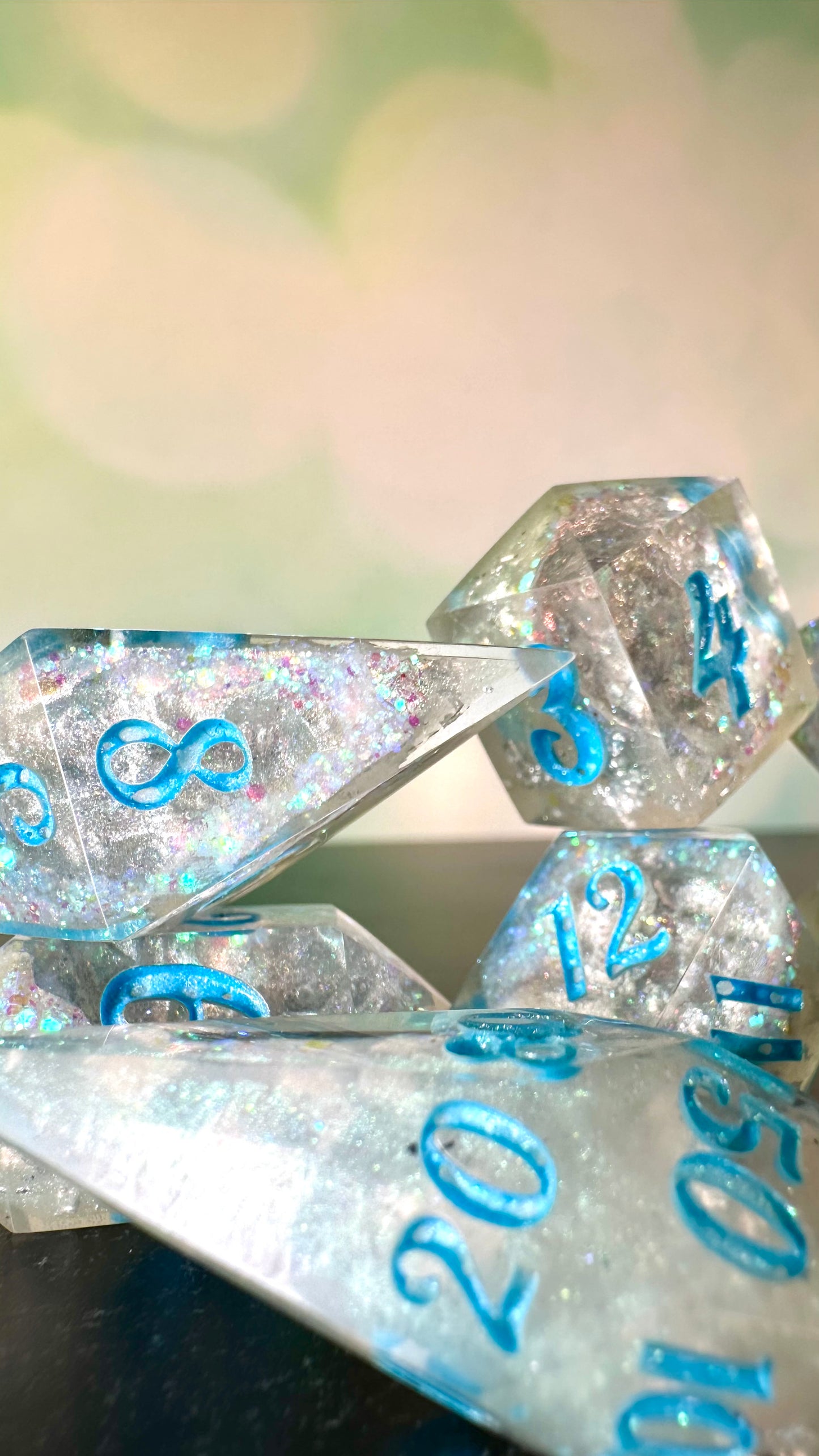 Kristallos Geode - 8 piece polyhedral dice set- (Pointy Bois) Pobody's Nerfect
