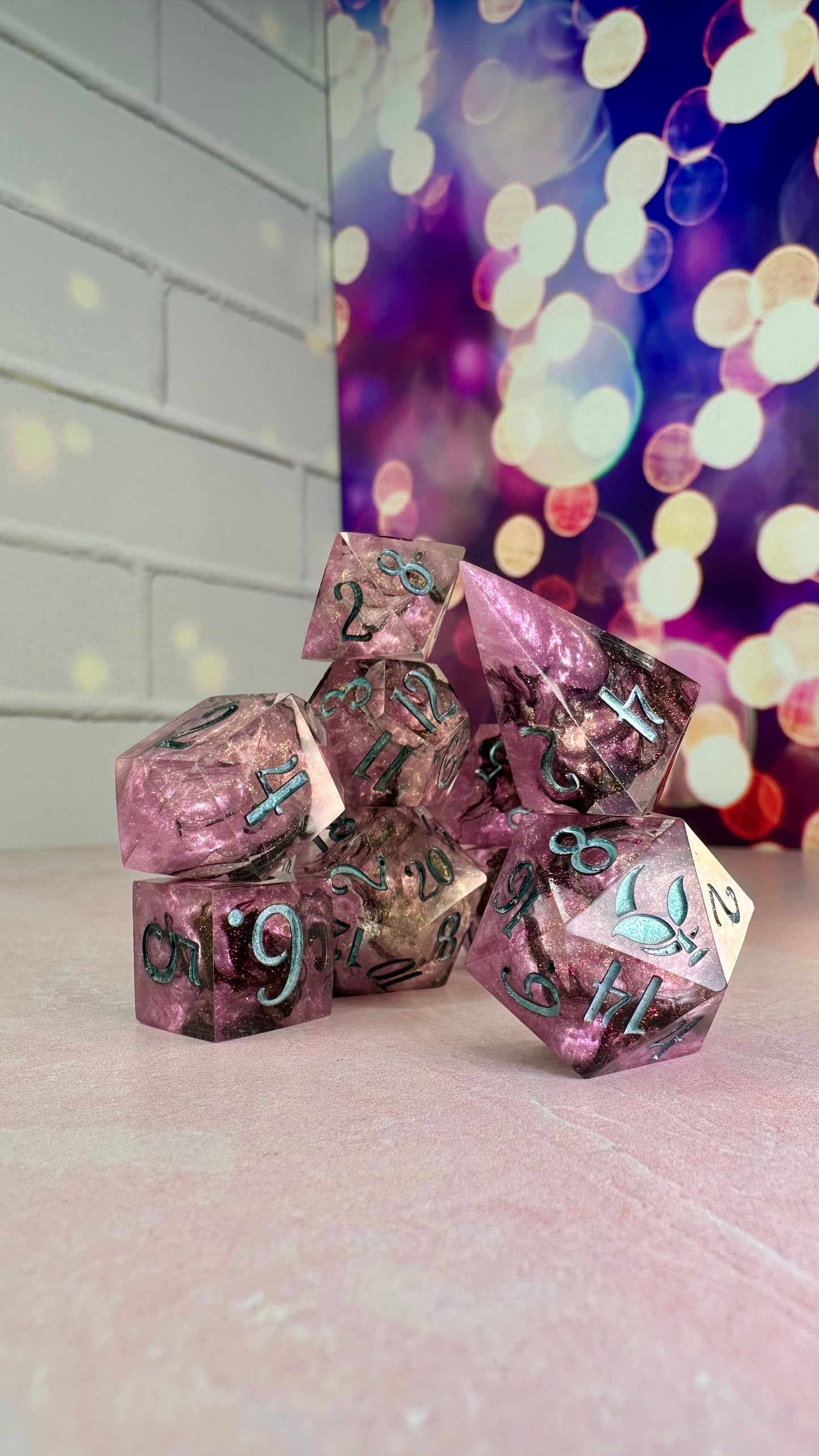 Necrotic Damage- 8 piece polyhedral dice set (Copy)