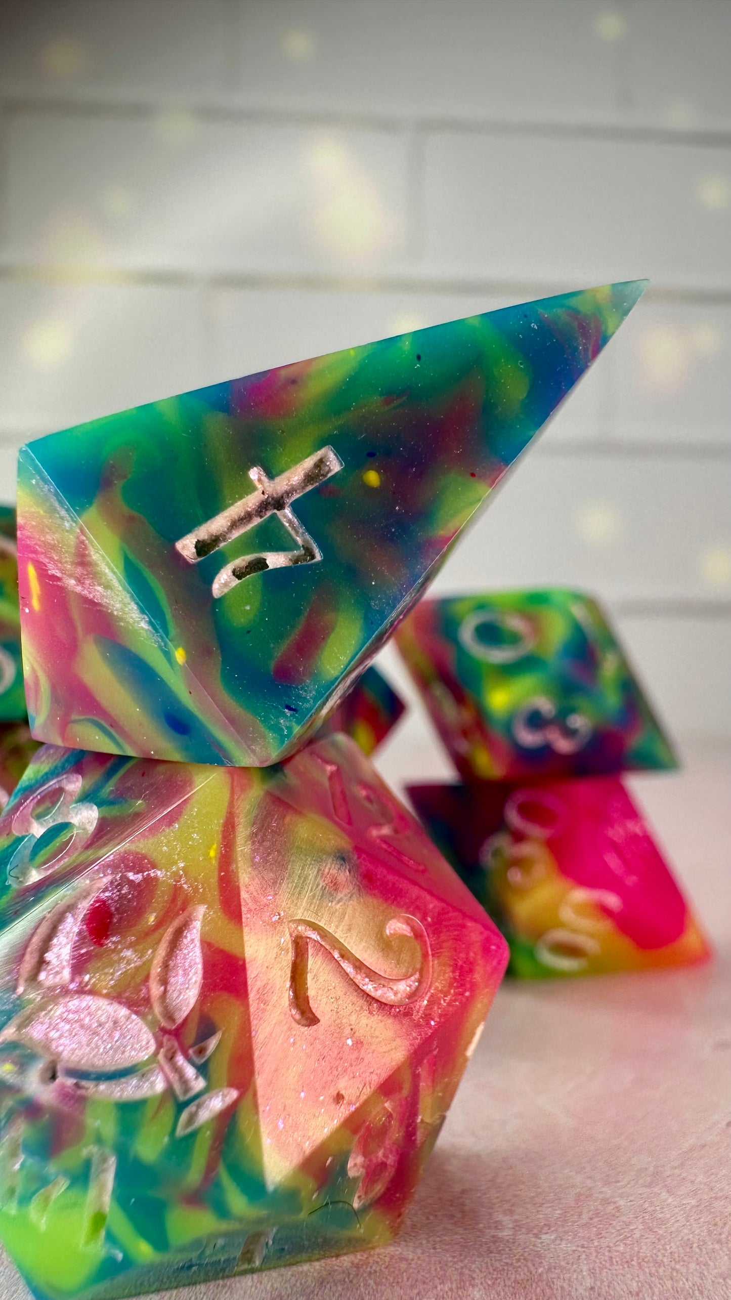 Pride 2: Electric Boogaloo - 8 piece polyhedral dice set