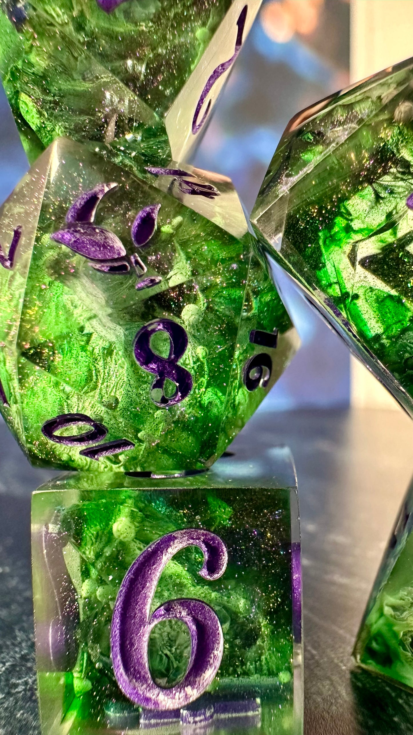 “Yes, I’ve always been green” - 8 piece polyhedral dice set (Large)