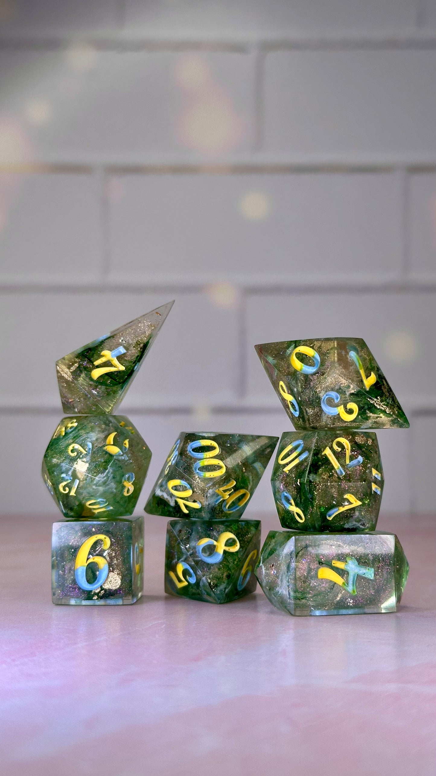 As Above Sits the Stars- 8 piece polyhedral dice set (Large)