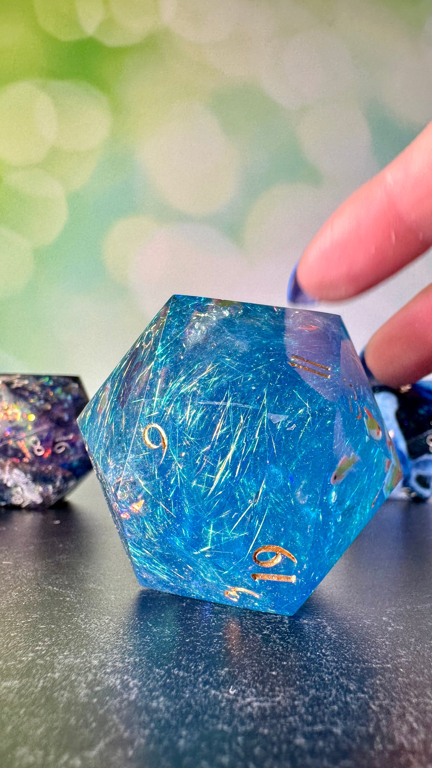 Mom's Koi Pond 60 MM Logo d20 Paperweight Chonk (Beta) Pobody's Nerfect