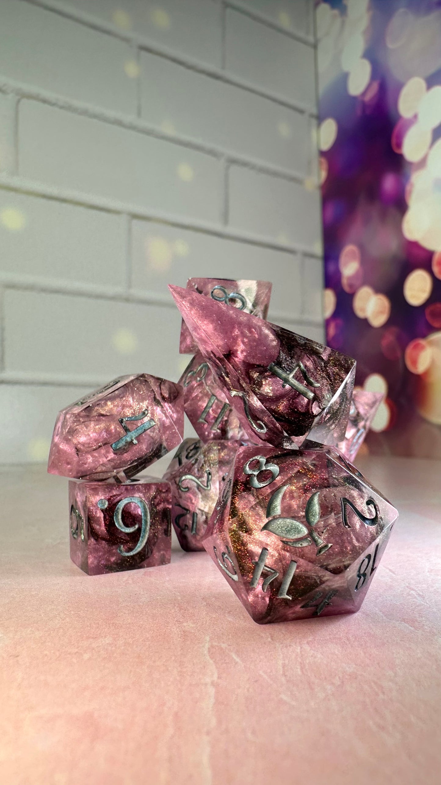 Necrotic Damage- 8 piece polyhedral dice set (Copy)