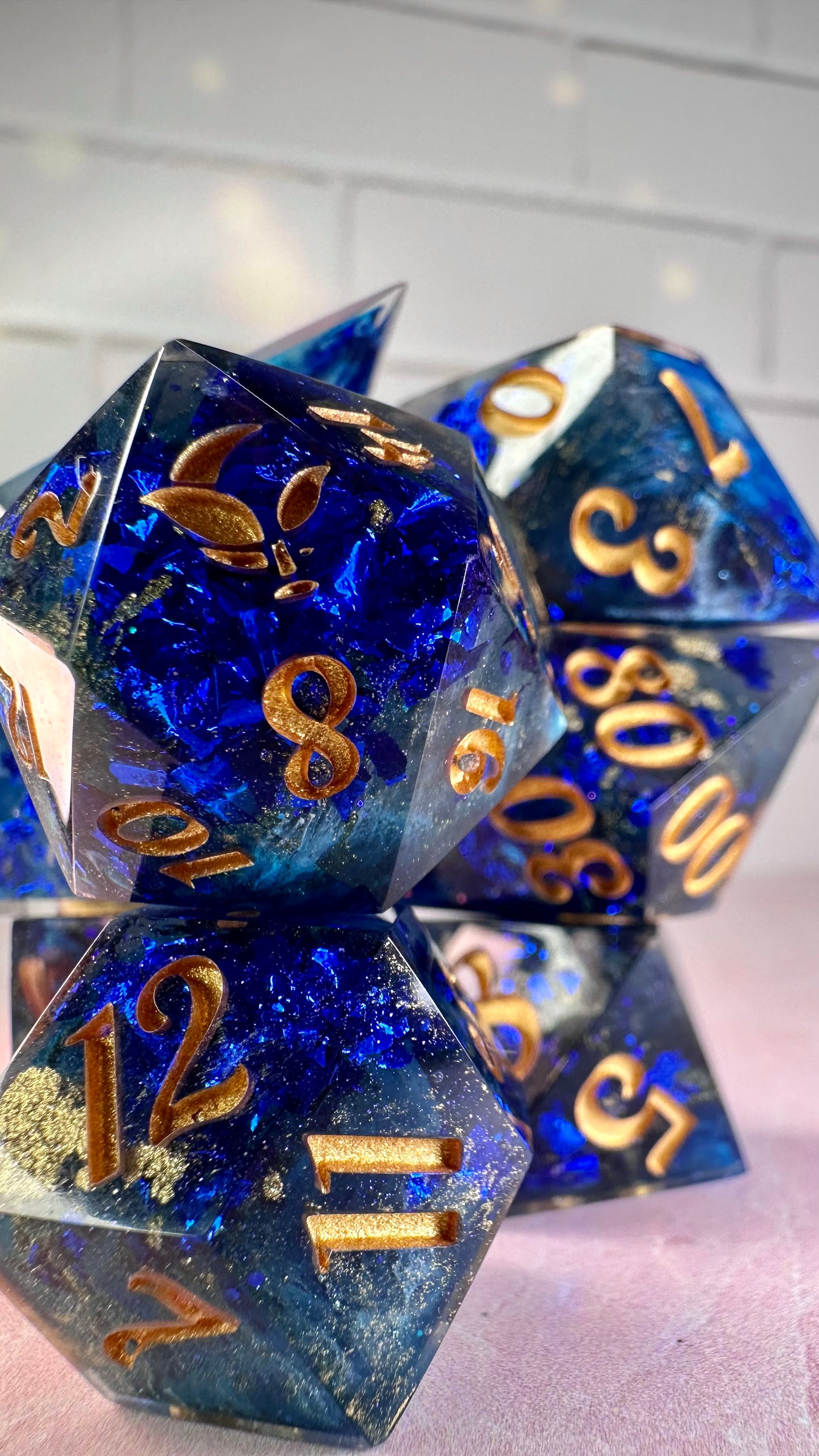 TARDIS Blue Hope-8 piece polyhedral dice set (Large)