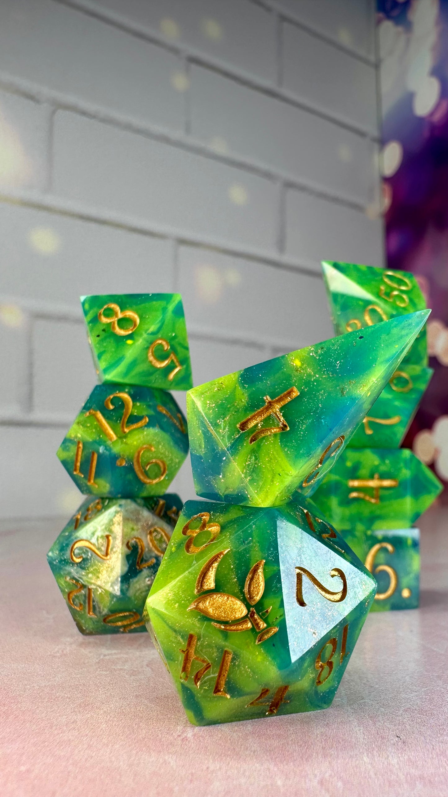 Earth Day- 8 piece polyhedral dice set