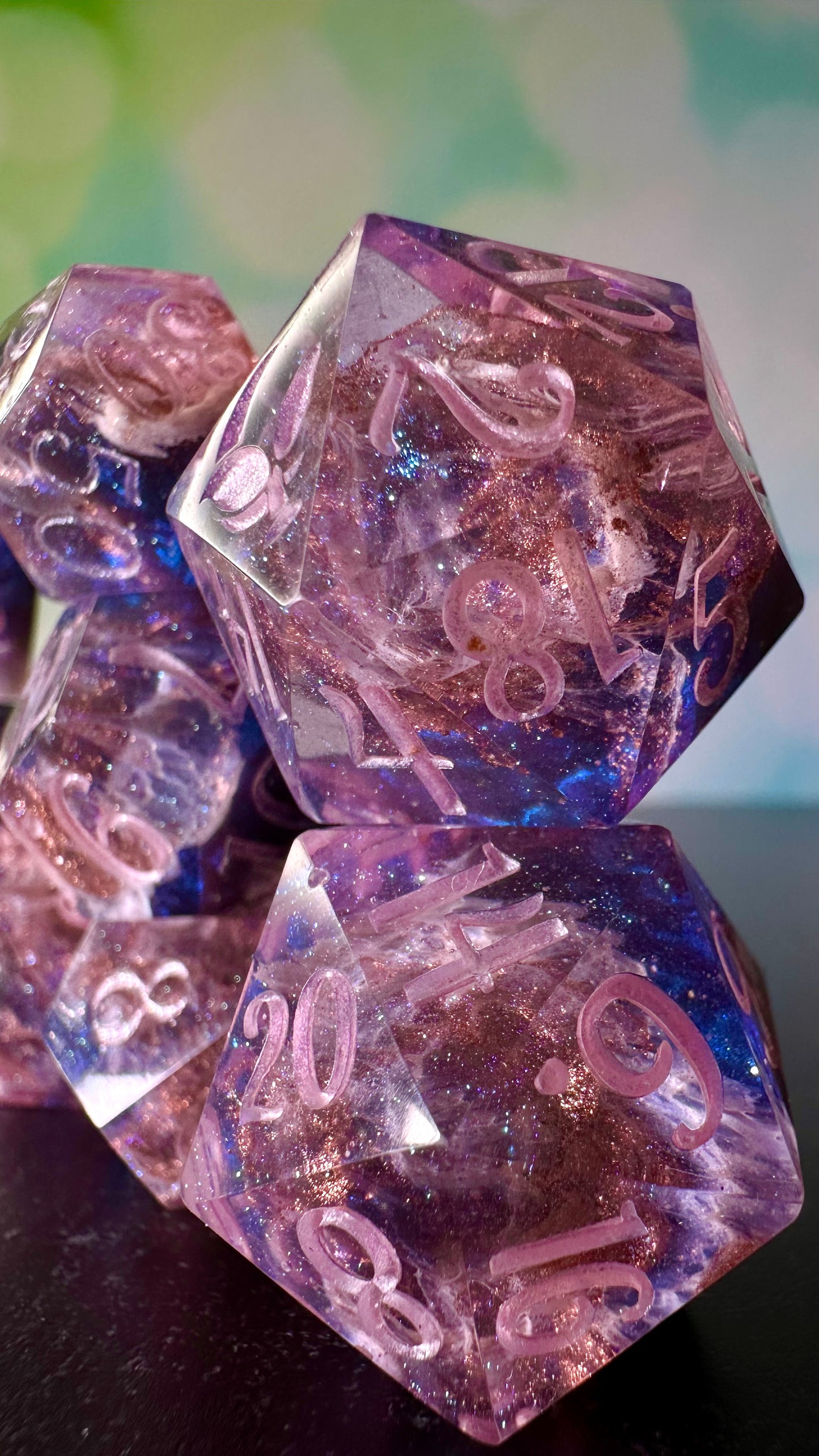 The Dawn Court Redux- 8 piece polyhedral dice set