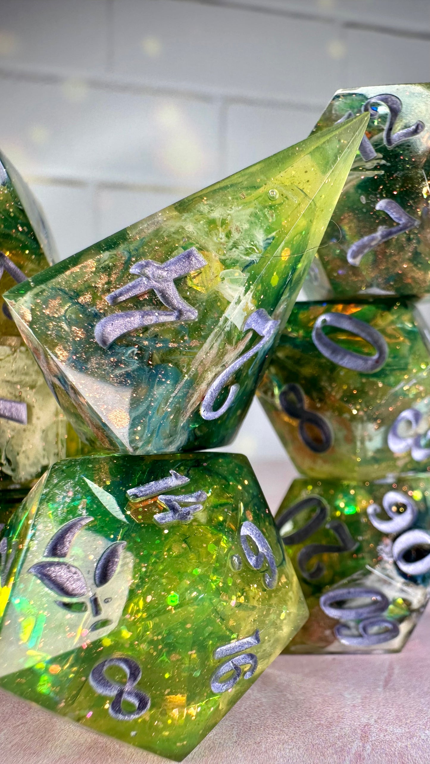 Monet's Garden-8 piece polyhedral dice set (Large)