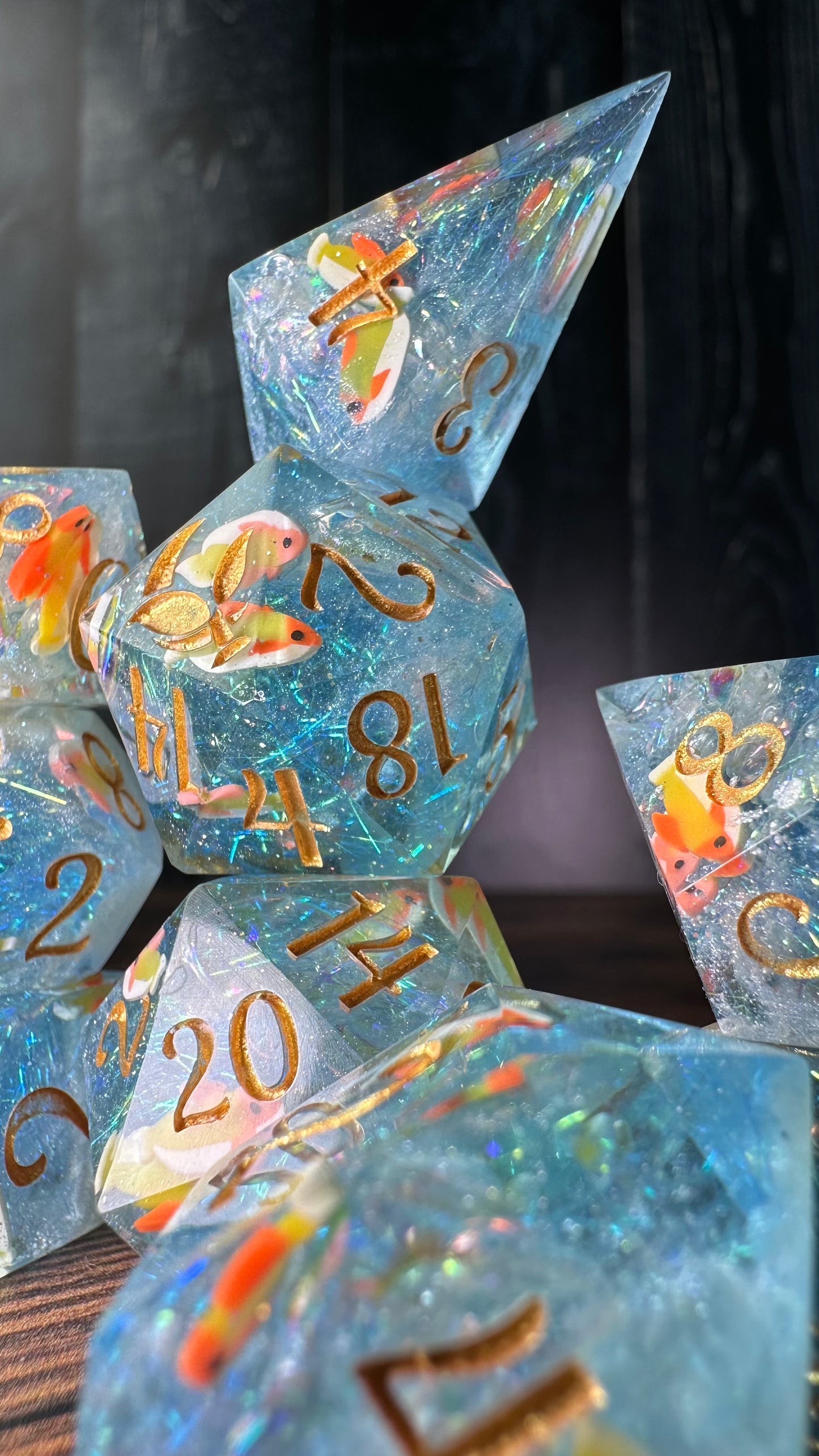 Koi Pond-8 piece polyhedral dice set