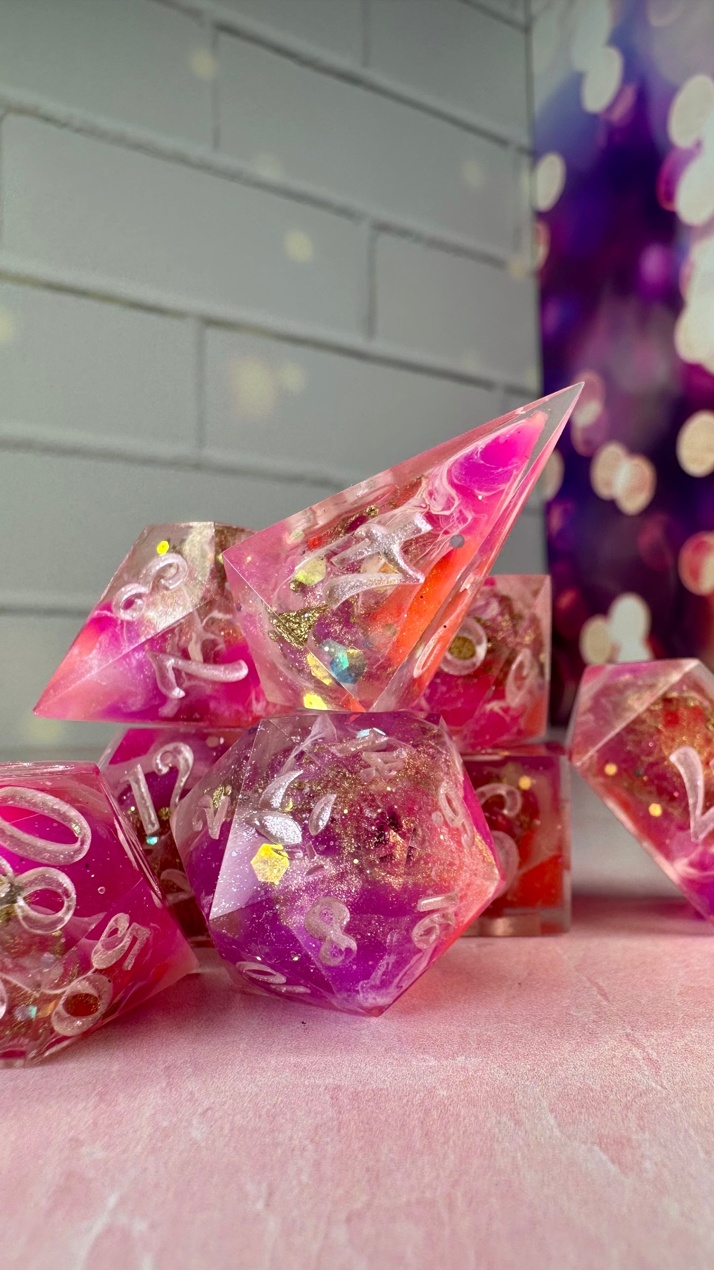 Lesbian Pride 2025-8 piece polyhedral dice set (Large)