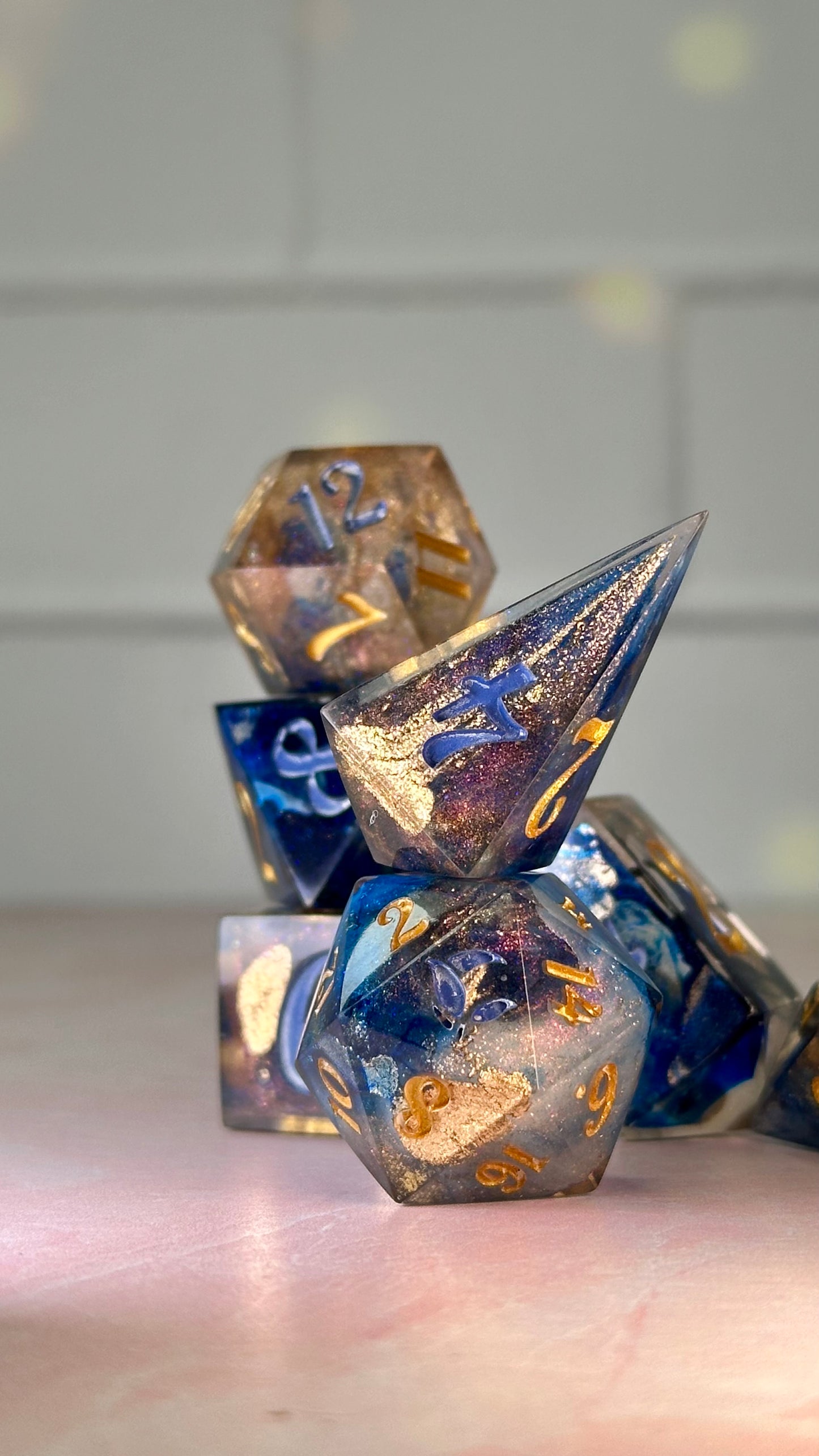 River Song-8 piece polyhedral dice set (Large)