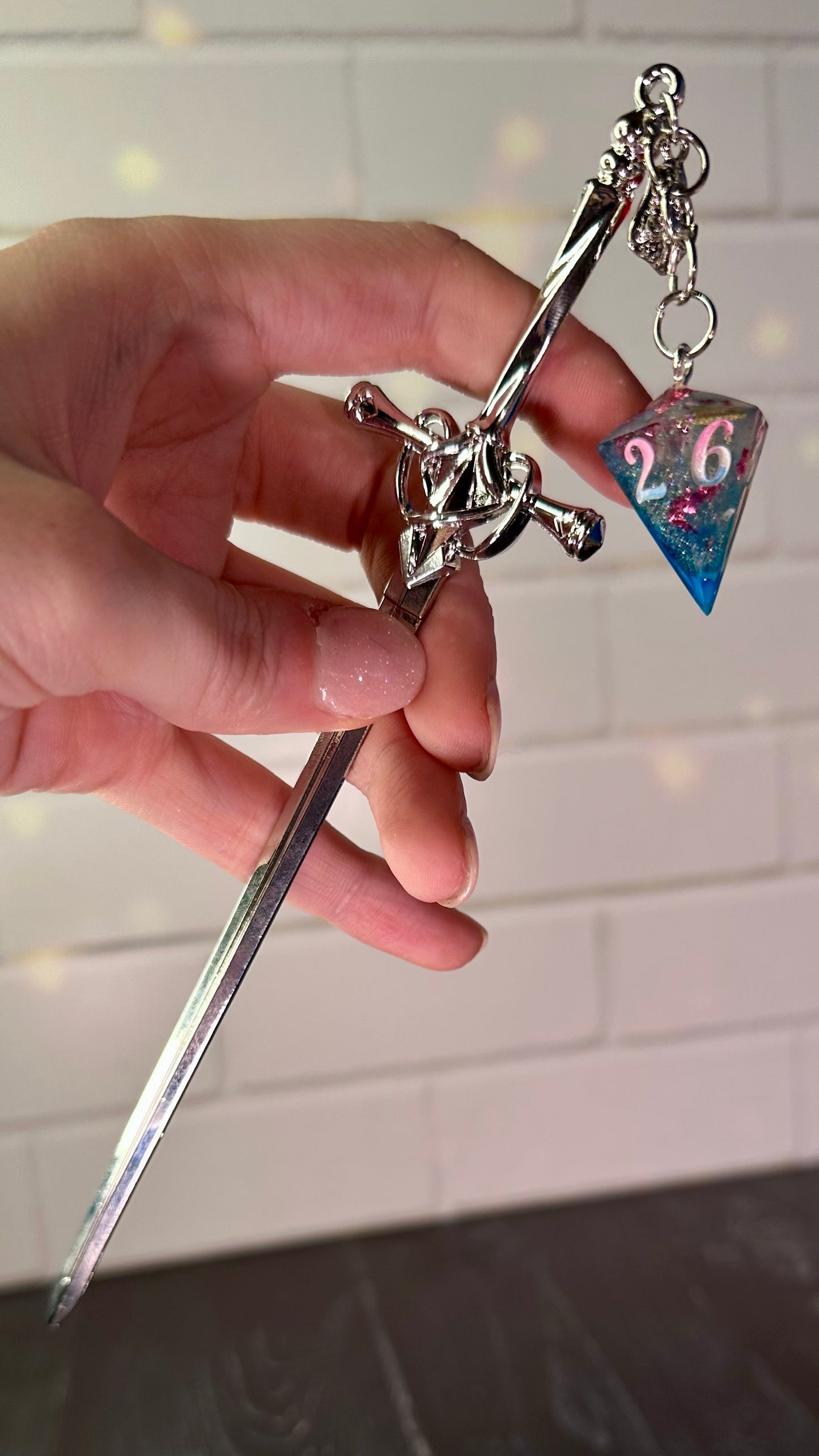 Trans Pride Dice Dagger