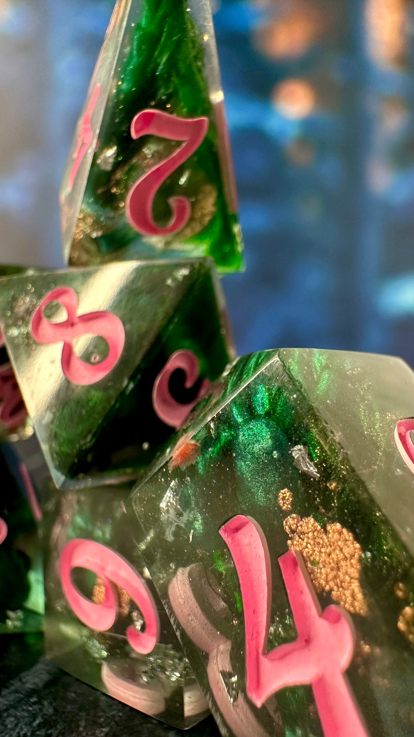 “Together we’re Unlimited”-8 piece polyhedral dice set (Large) Pobody's Nerfect