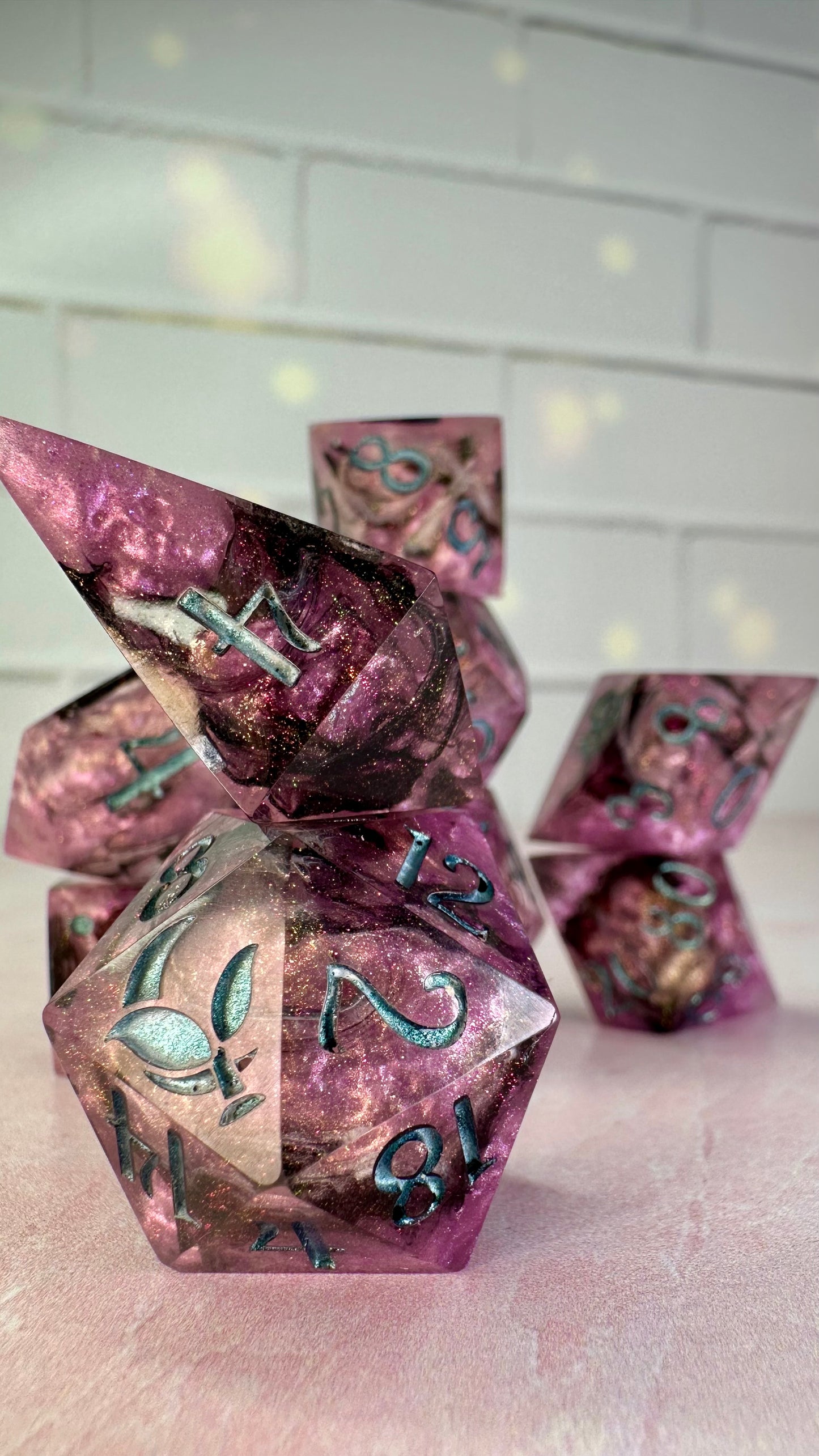 Necrotic Damage- 8 piece polyhedral dice set (Copy)