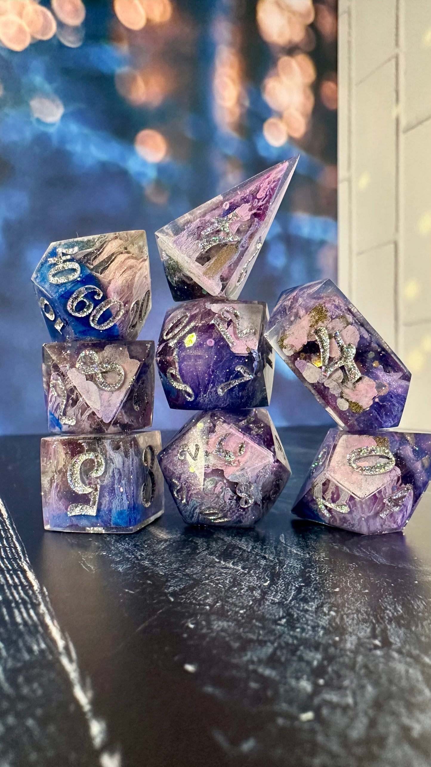 The Ozdust Ballroom-8 piece polyhedral dice set (Large) Pobody's Nerfect