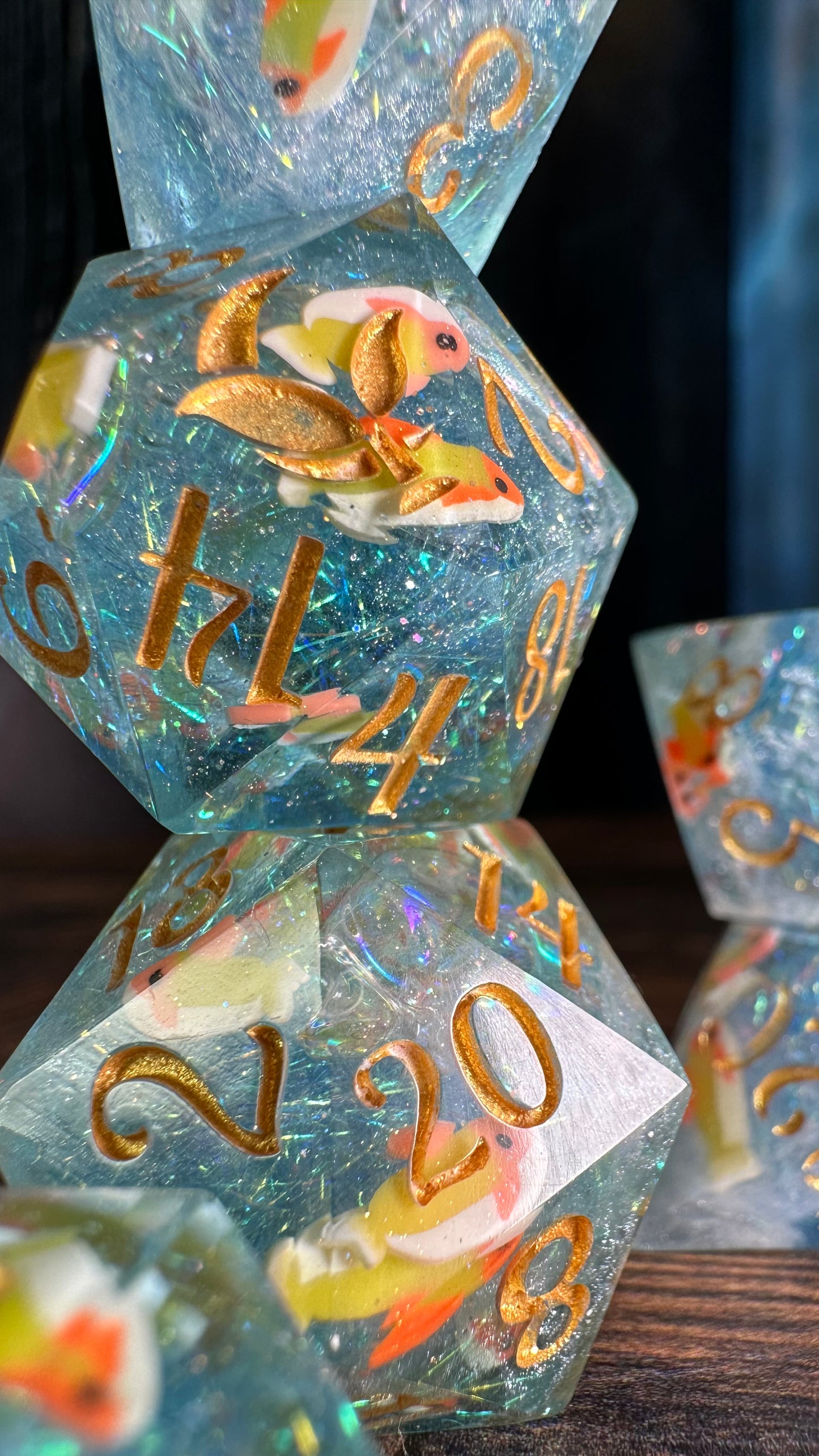 Koi Pond-8 piece polyhedral dice set