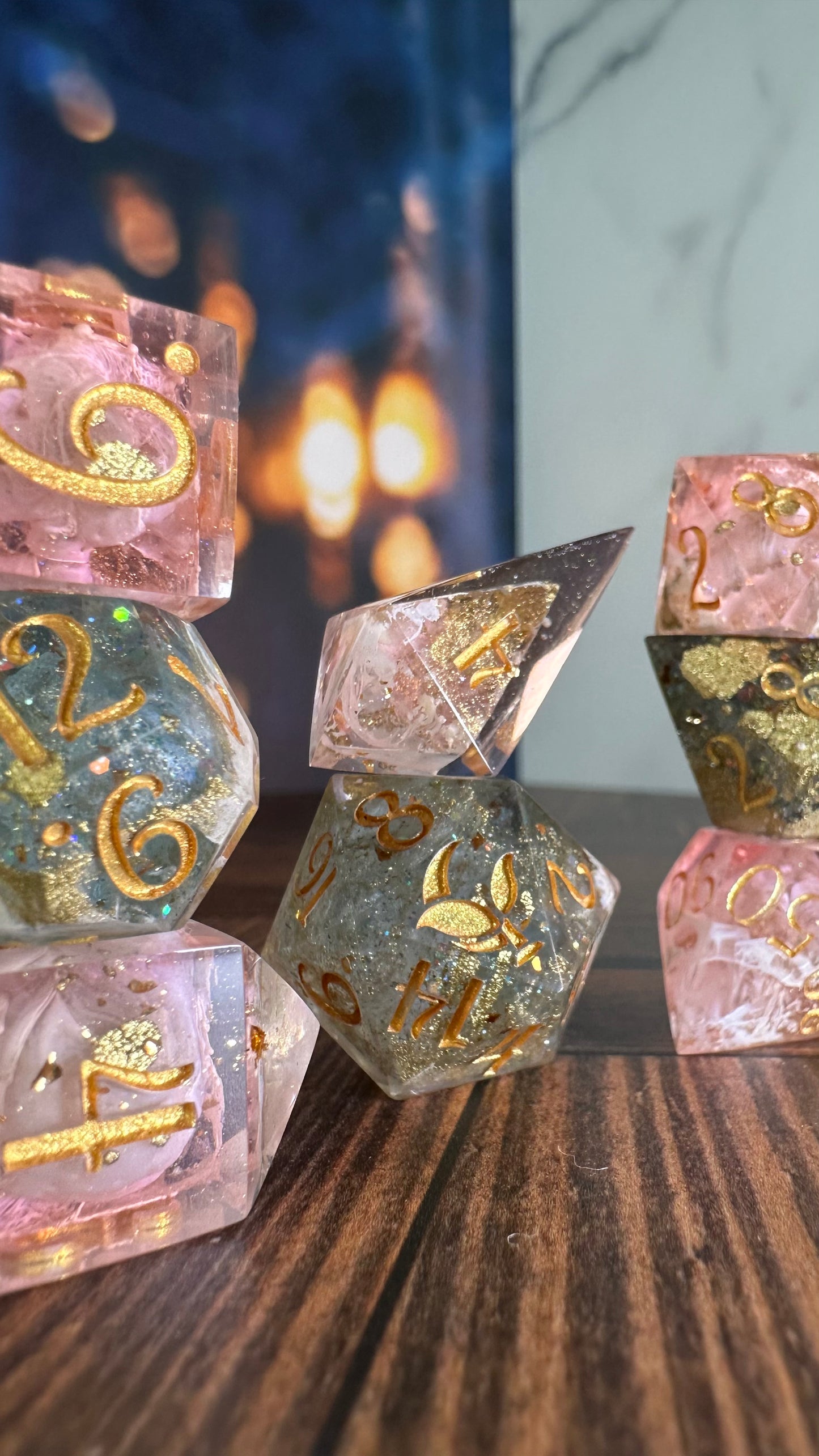 Juniper Andromeda- 8 piece polyhedral dice set
