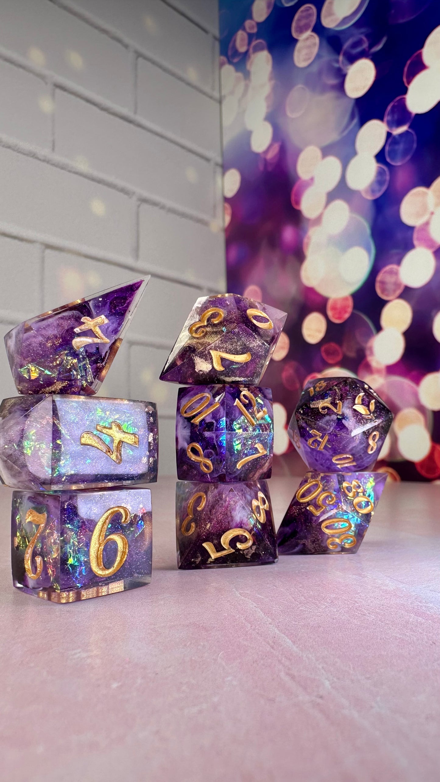 Niko Goldeneye -Pobody’s Nerfect 8 piece polyhedral dice set (Large)