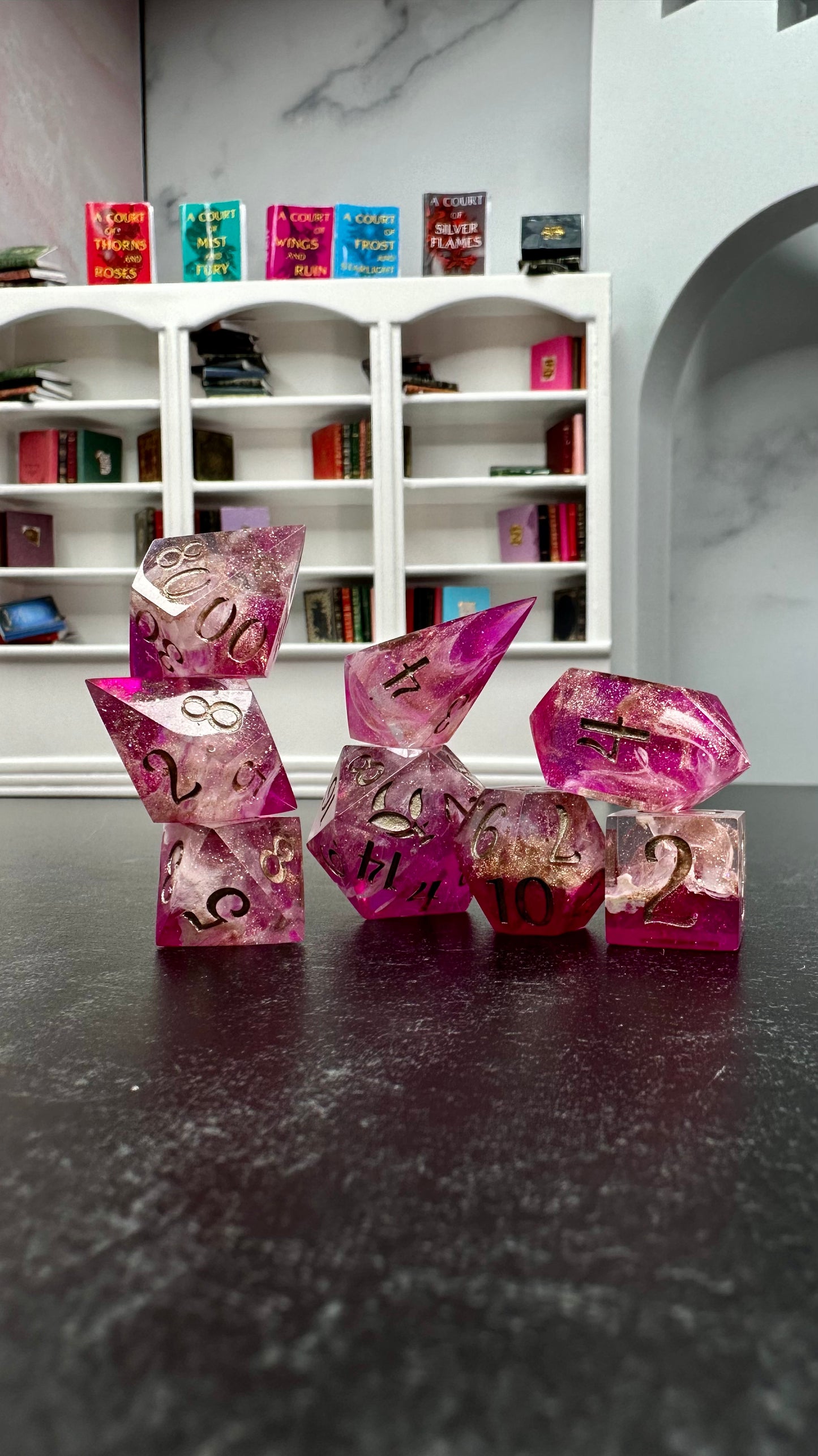 Starfall Dawn- 8 piece polyhedral dice set-Pobody's Nerfect