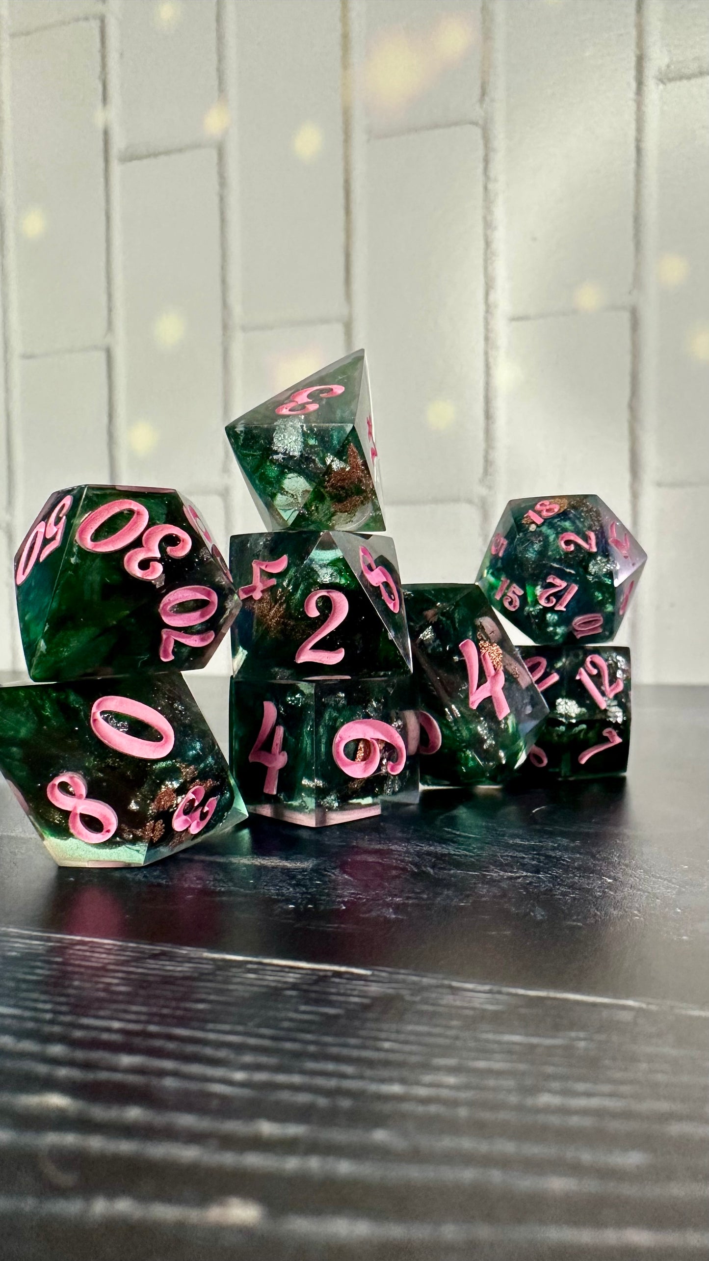 “Together we’re Unlimited”-8 piece polyhedral dice set (Large) Pobody's Nerfect