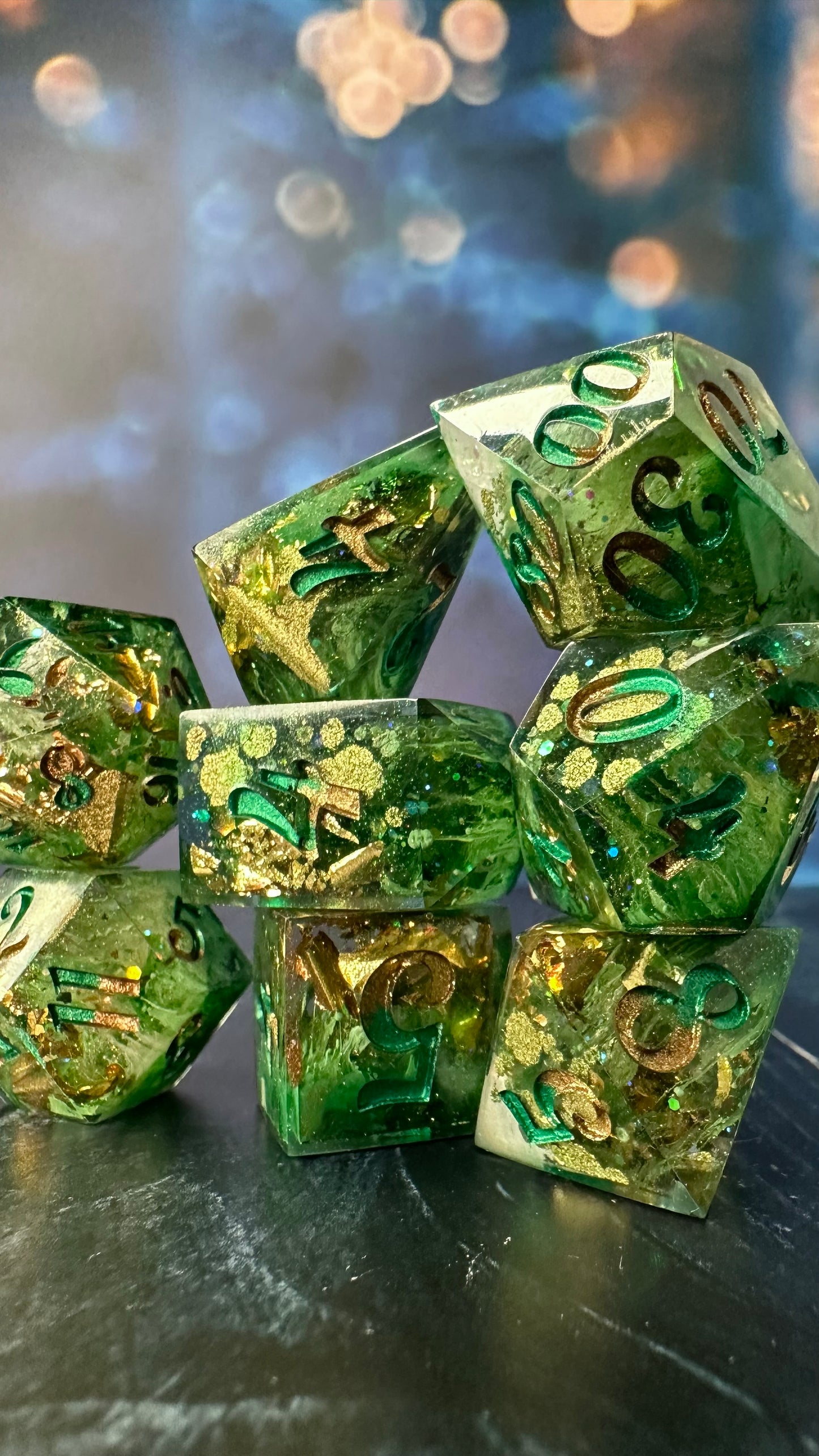 A Sentimental Man- 8 piece polyhedral dice set (Large)