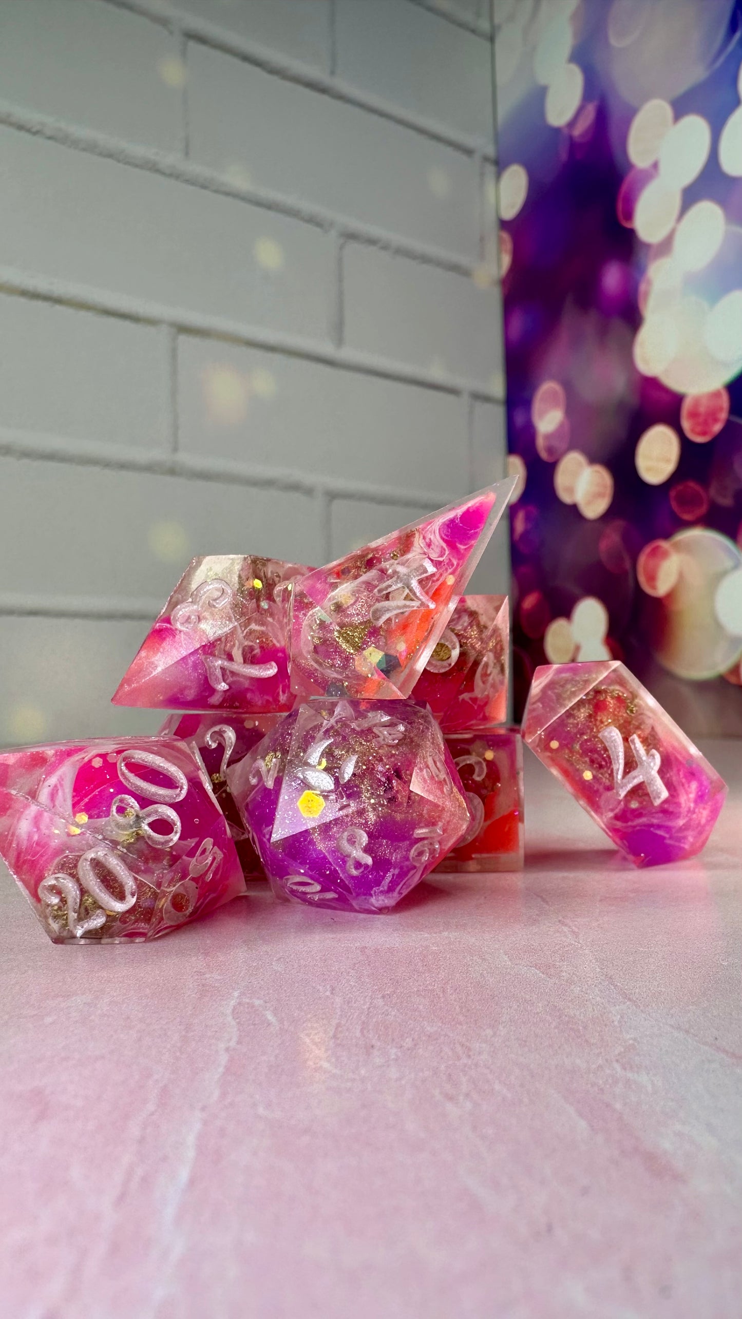 Lesbian Pride 2025-8 piece polyhedral dice set (Large)